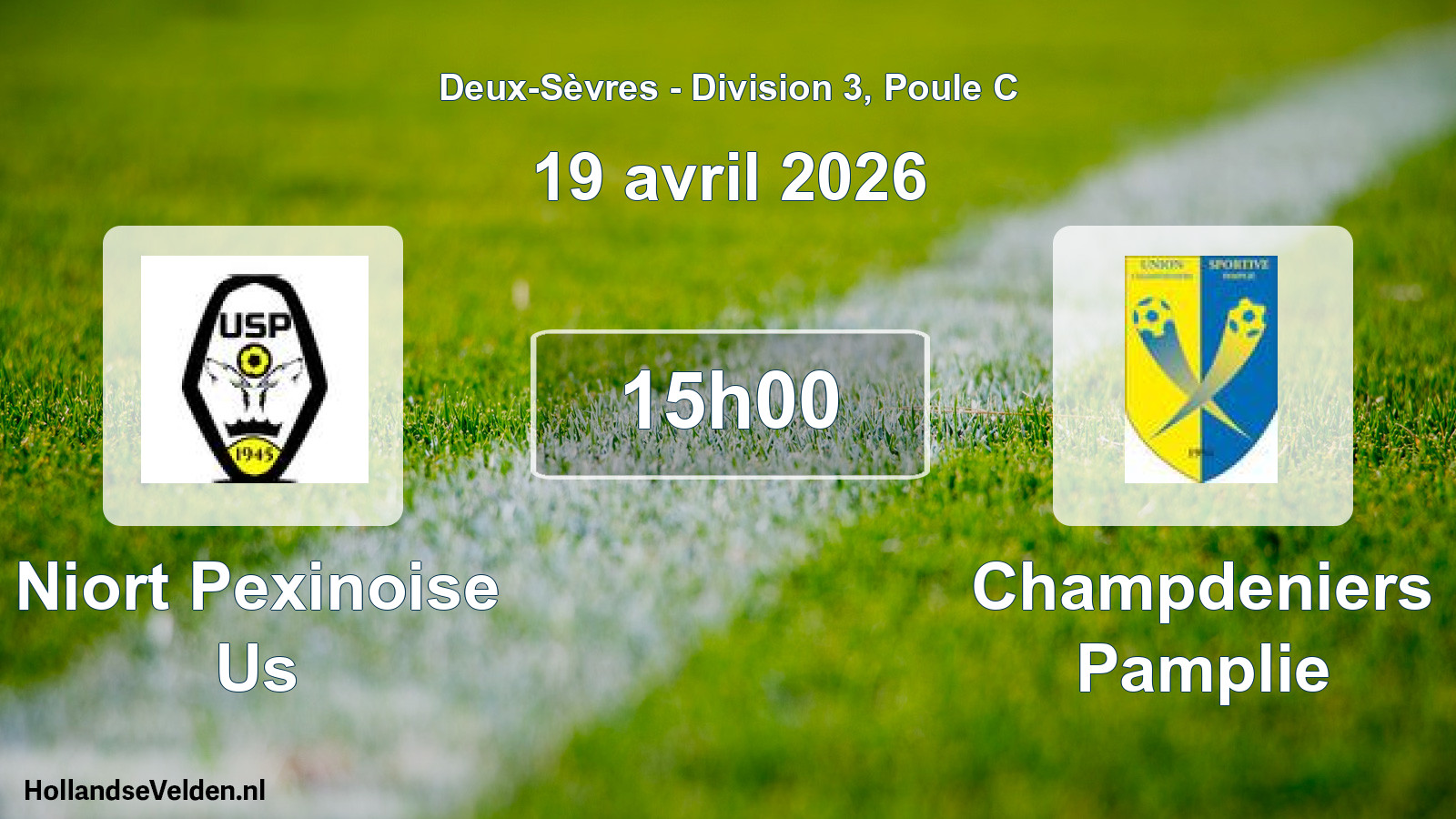 Geplande wedstrijd: Niort Pexinoise Us - Champdeniers Pamplie (19 april 2026)