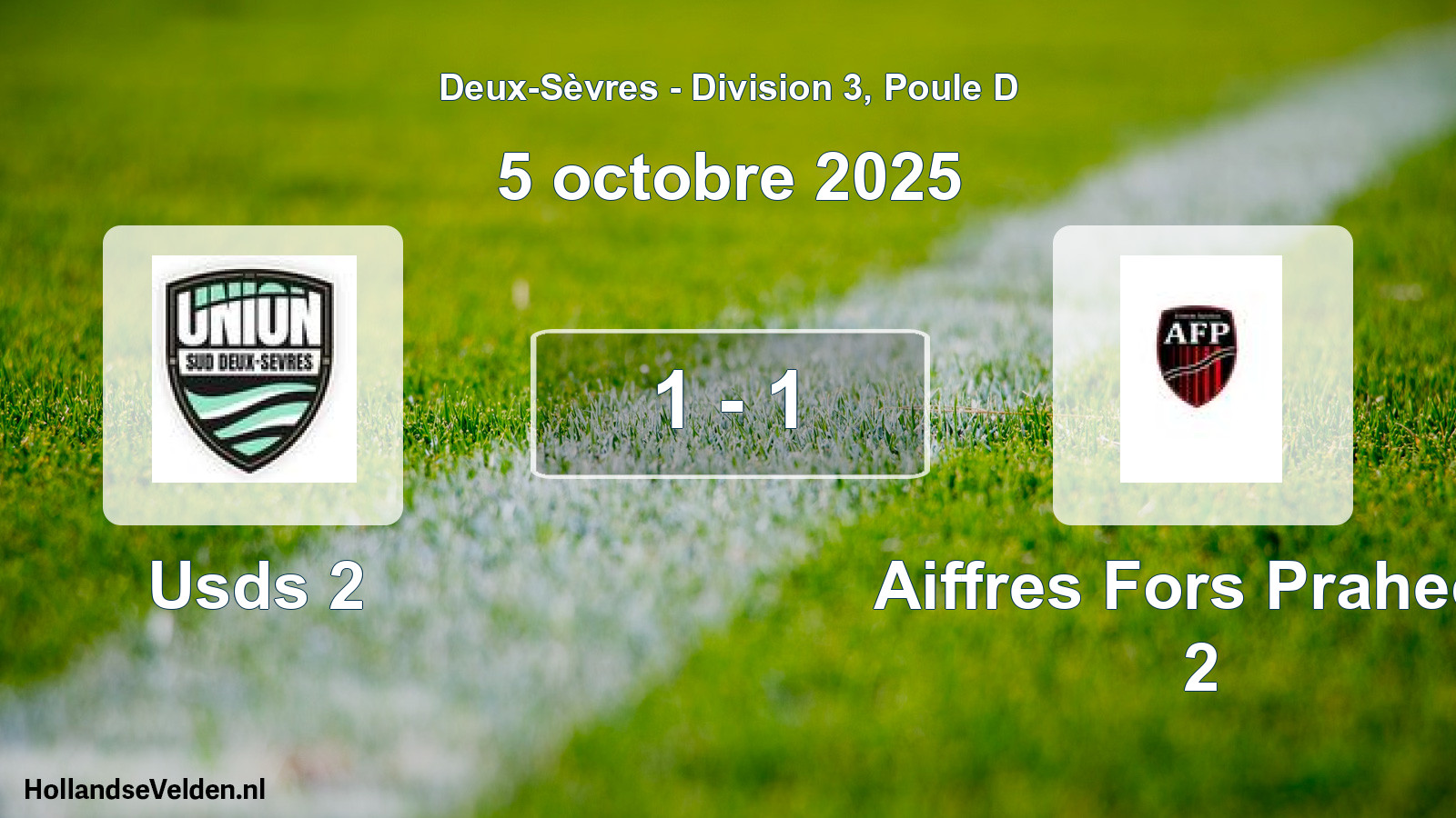 Gespeelde wedstrijd: Usds 2 - Aiffres Fors Prahecq 2 1 - 1 (5 octobre 2025)