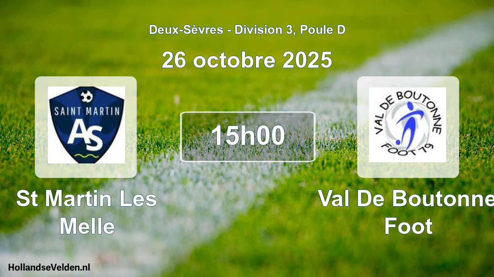 Geplande wedstrijd: St Martin Les Melle - Val De Boutonne Foot (26 octobre 2025)