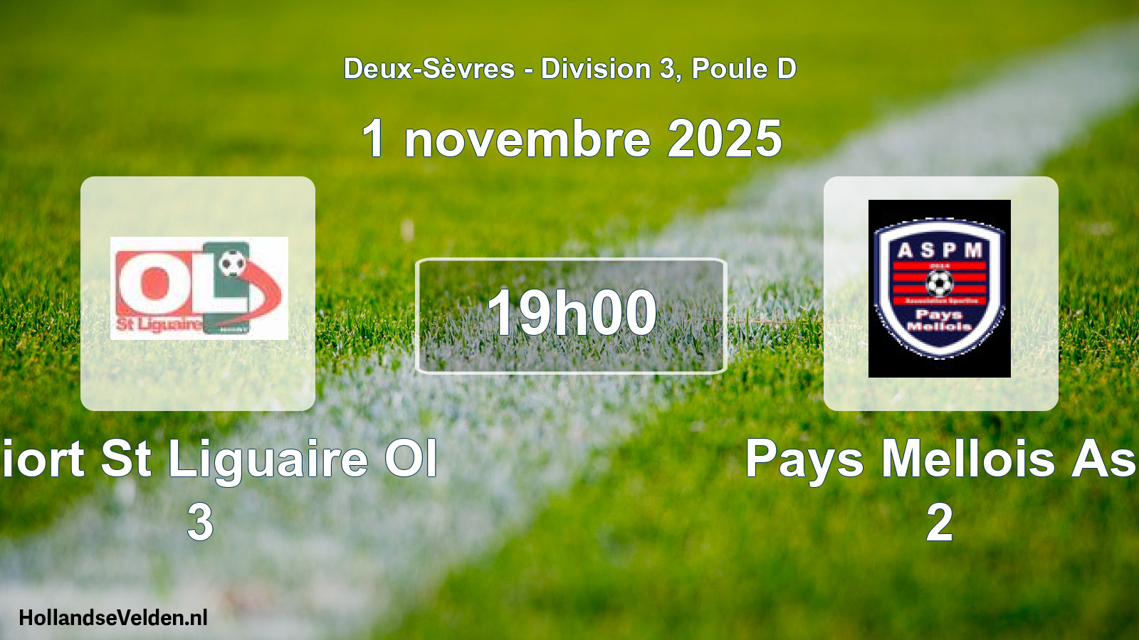 Geplande wedstrijd: Niort St Liguaire Ol 3 - Pays Mellois As 2 (1 novembre 2025)