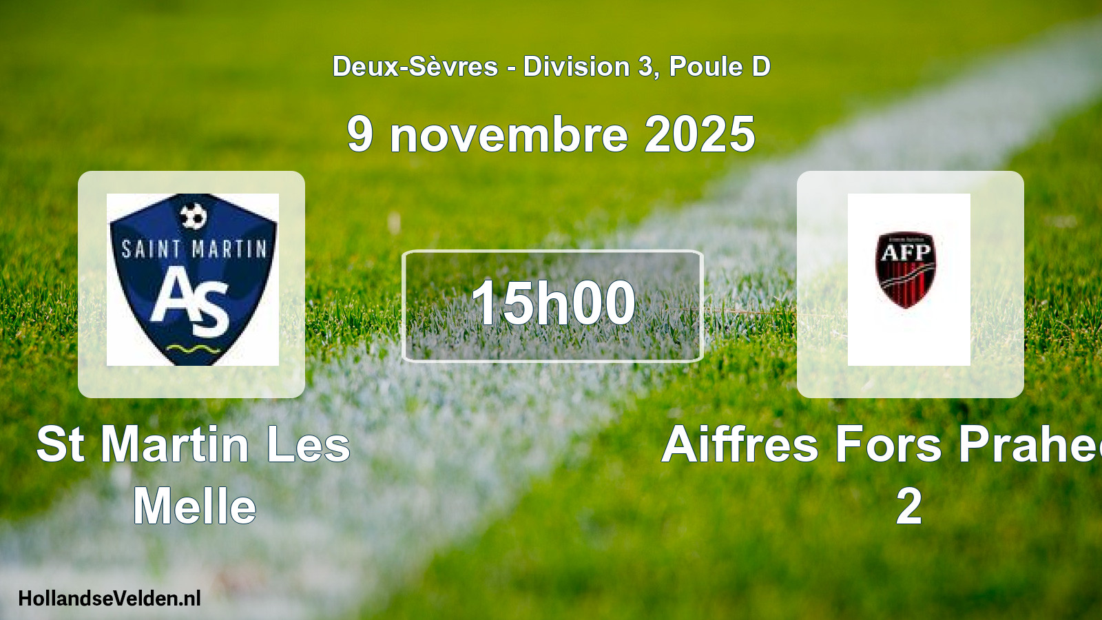 Geplande wedstrijd: St Martin Les Melle - Aiffres Fors Prahecq 2 (9 novembre 2025)