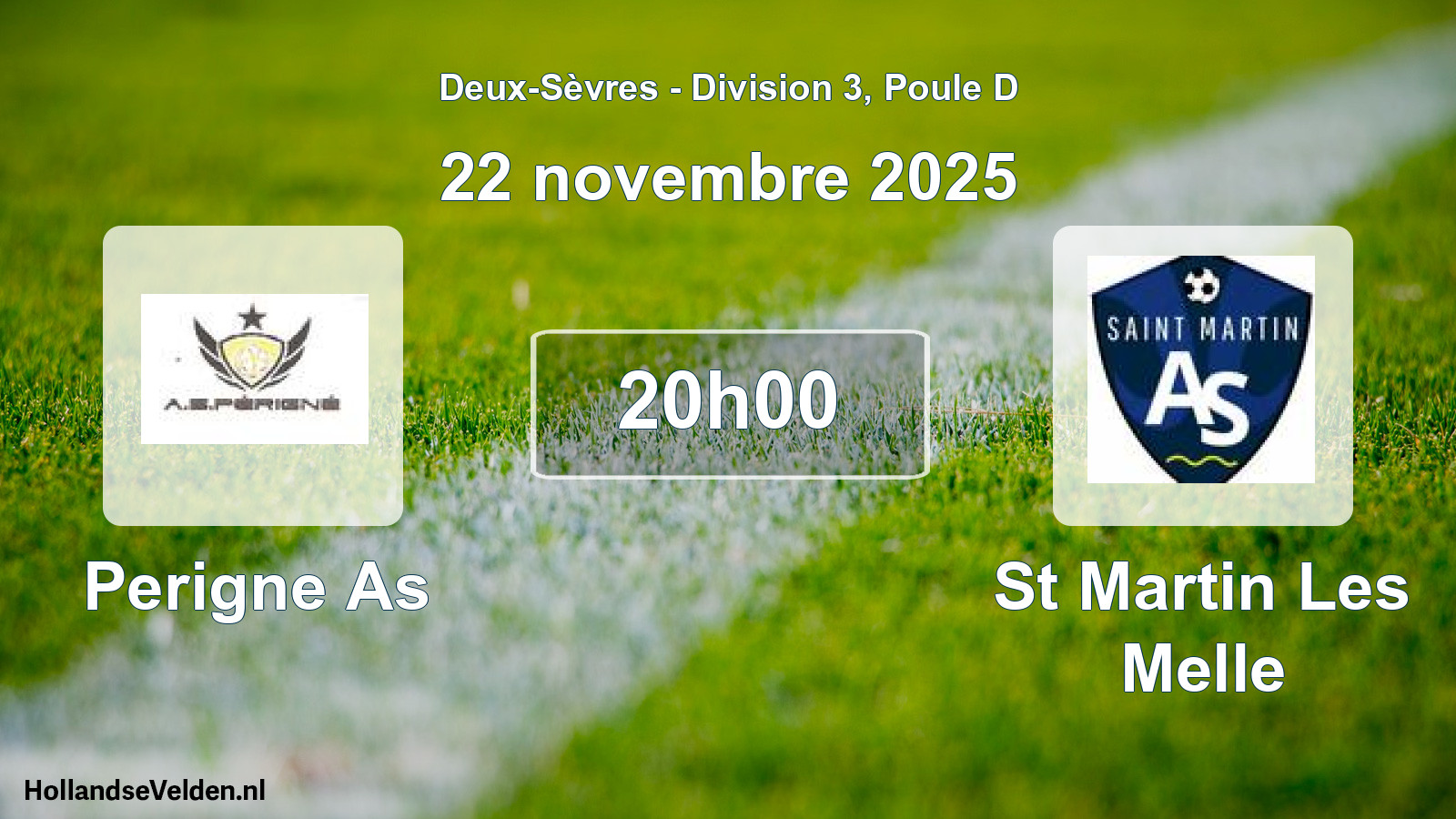 Geplande wedstrijd: Perigne As - St Martin Les Melle (22 novembre 2025)