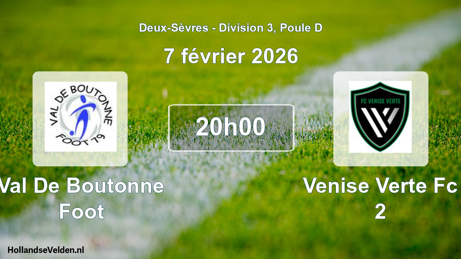 Geplande wedstrijd: Val De Boutonne Foot - Venise Verte Fc 2 (7 février 2026)