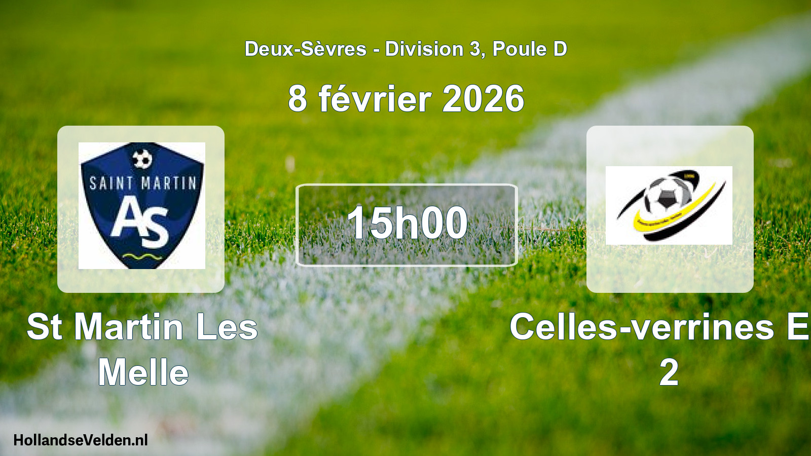 Geplande wedstrijd: St Martin Les Melle - Celles-verrines Es 2 (8 février 2026)
