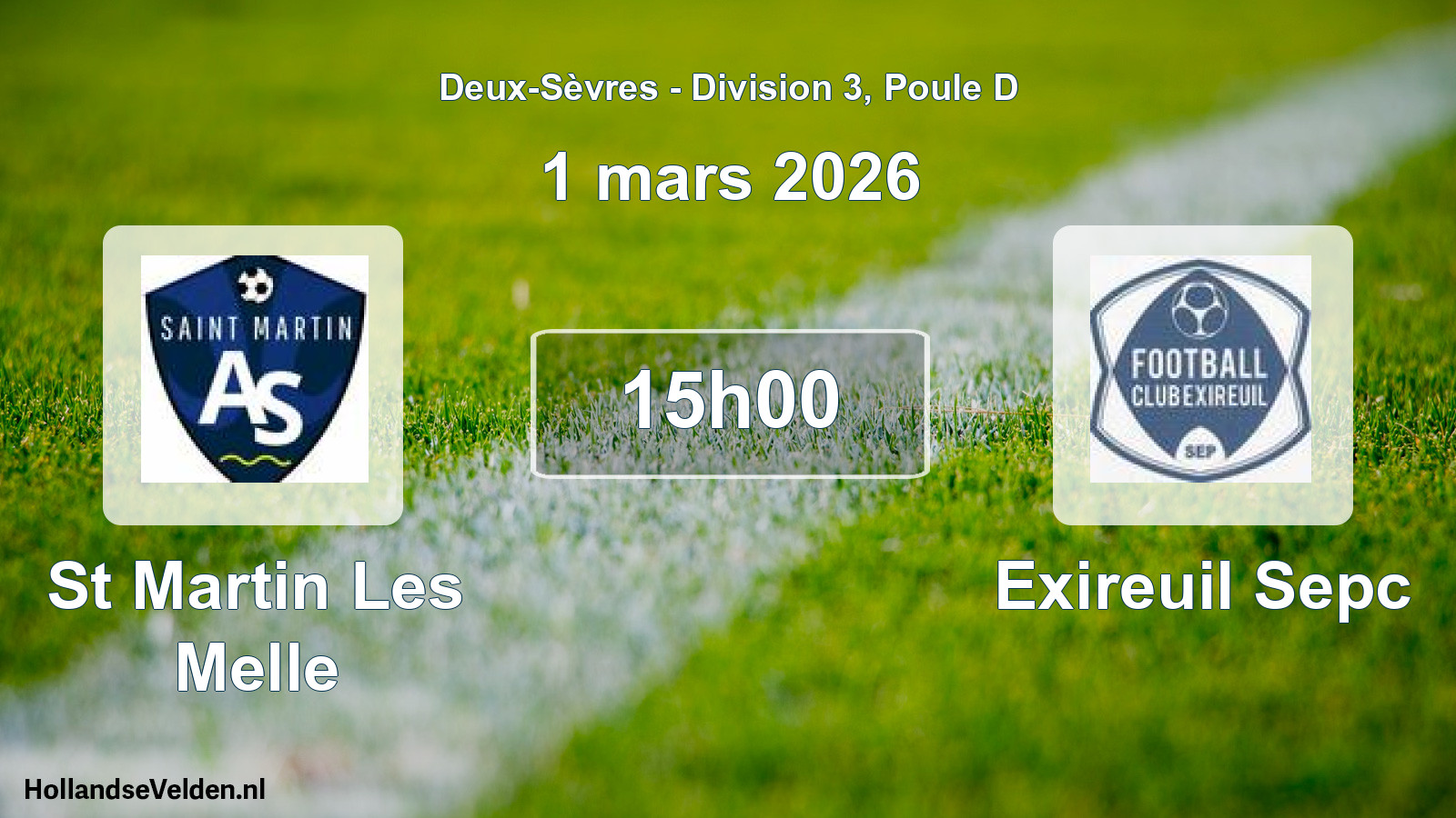 Geplande wedstrijd: St Martin Les Melle - Exireuil Sepc (1 mars 2026)