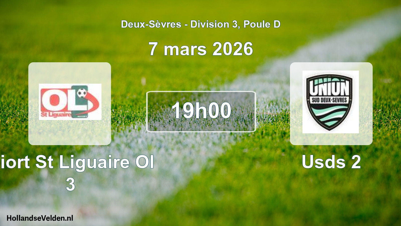 Geplande wedstrijd: Niort St Liguaire Ol 3 - Usds 2 (7 mars 2026)