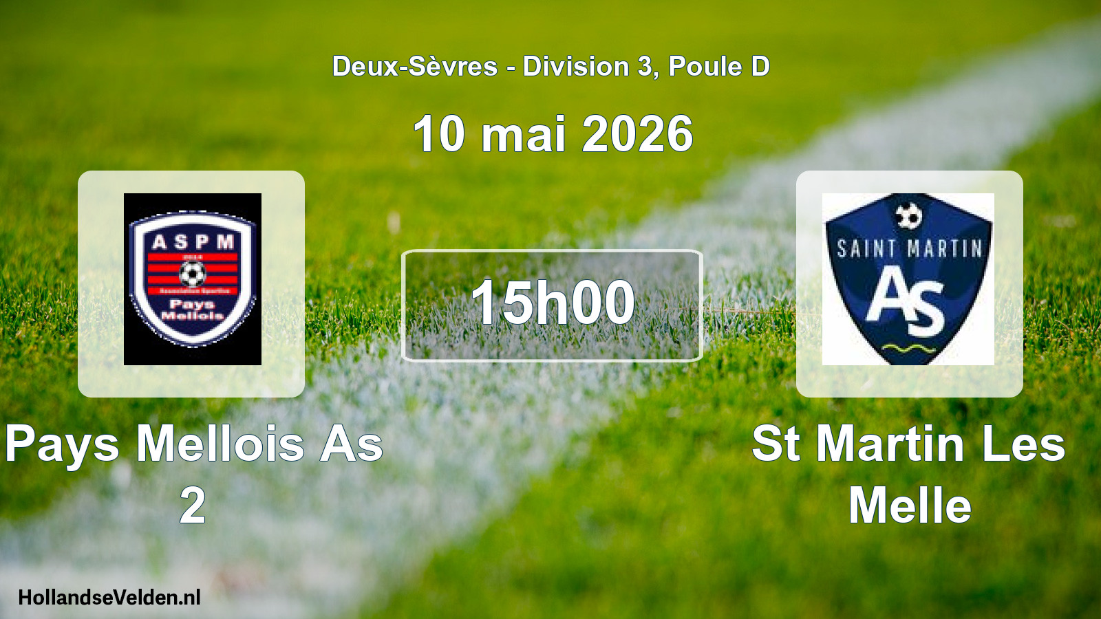 Geplande wedstrijd: Pays Mellois As 2 - St Martin Les Melle (10 mai 2026)