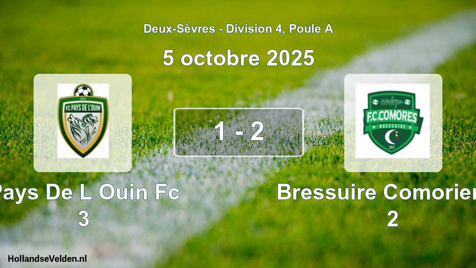 Gespeelde wedstrijd: Pays De L Ouin Fc 3 - Bressuire Comorienne 2 1 - 2 (5 octobre 2025)