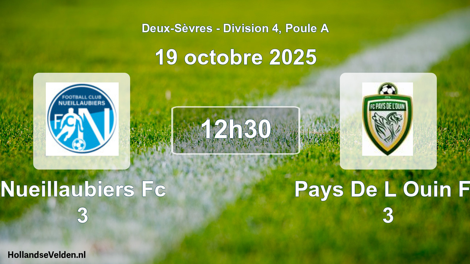 Geplande wedstrijd: Nueillaubiers Fc 3 - Pays De L Ouin Fc 3 (19 octobre 2025)