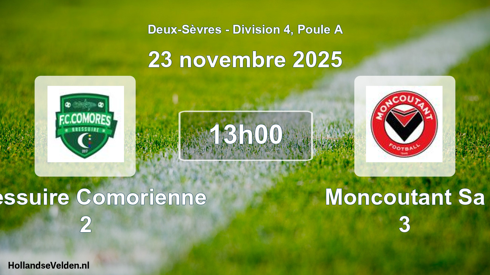 Geplande wedstrijd: Bressuire Comorienne 2 - Moncoutant Sa 3 (23 novembre 2025)