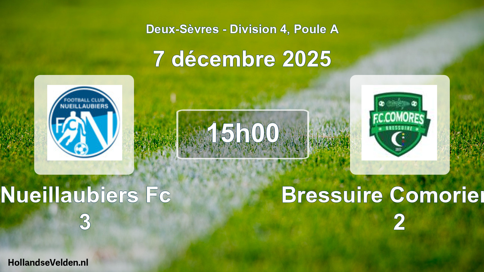 Geplande wedstrijd: Nueillaubiers Fc 3 - Bressuire Comorienne 2 (7 décembre 2025)