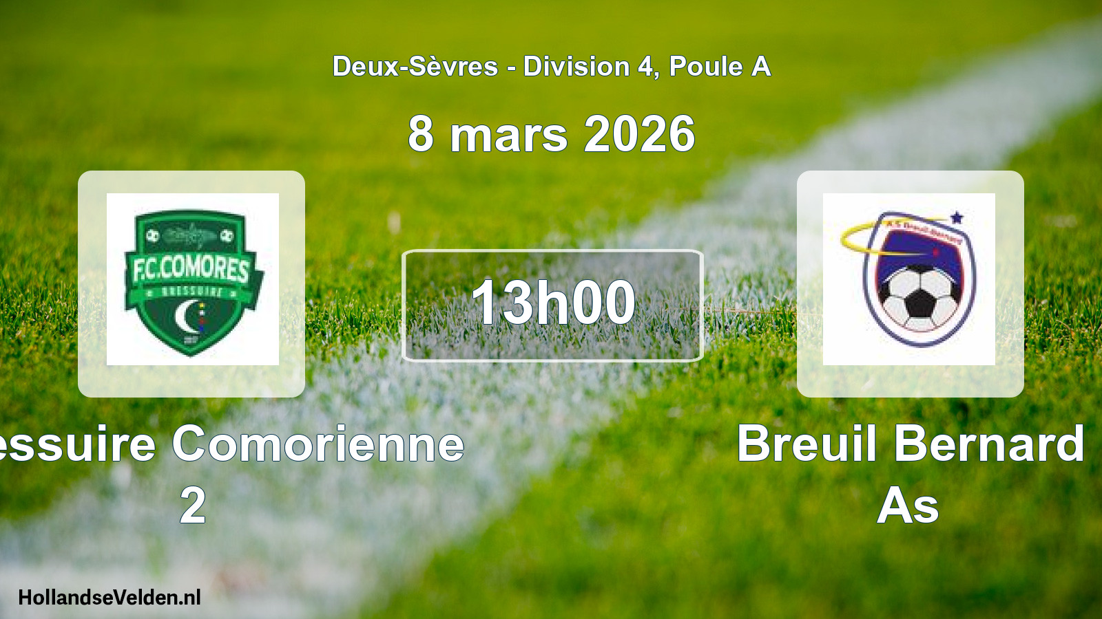 Geplande wedstrijd: Bressuire Comorienne 2 - Breuil Bernard As (8 mars 2026)