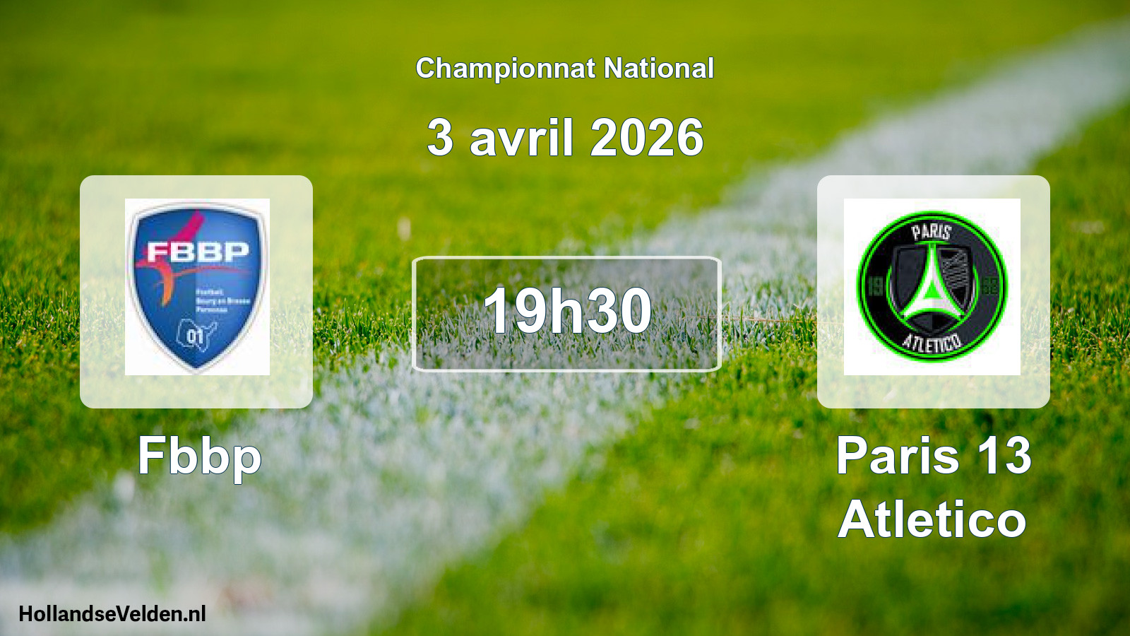 Geplande wedstrijd: Fbbp - Paris 13 Atletico (3 avril 2026)