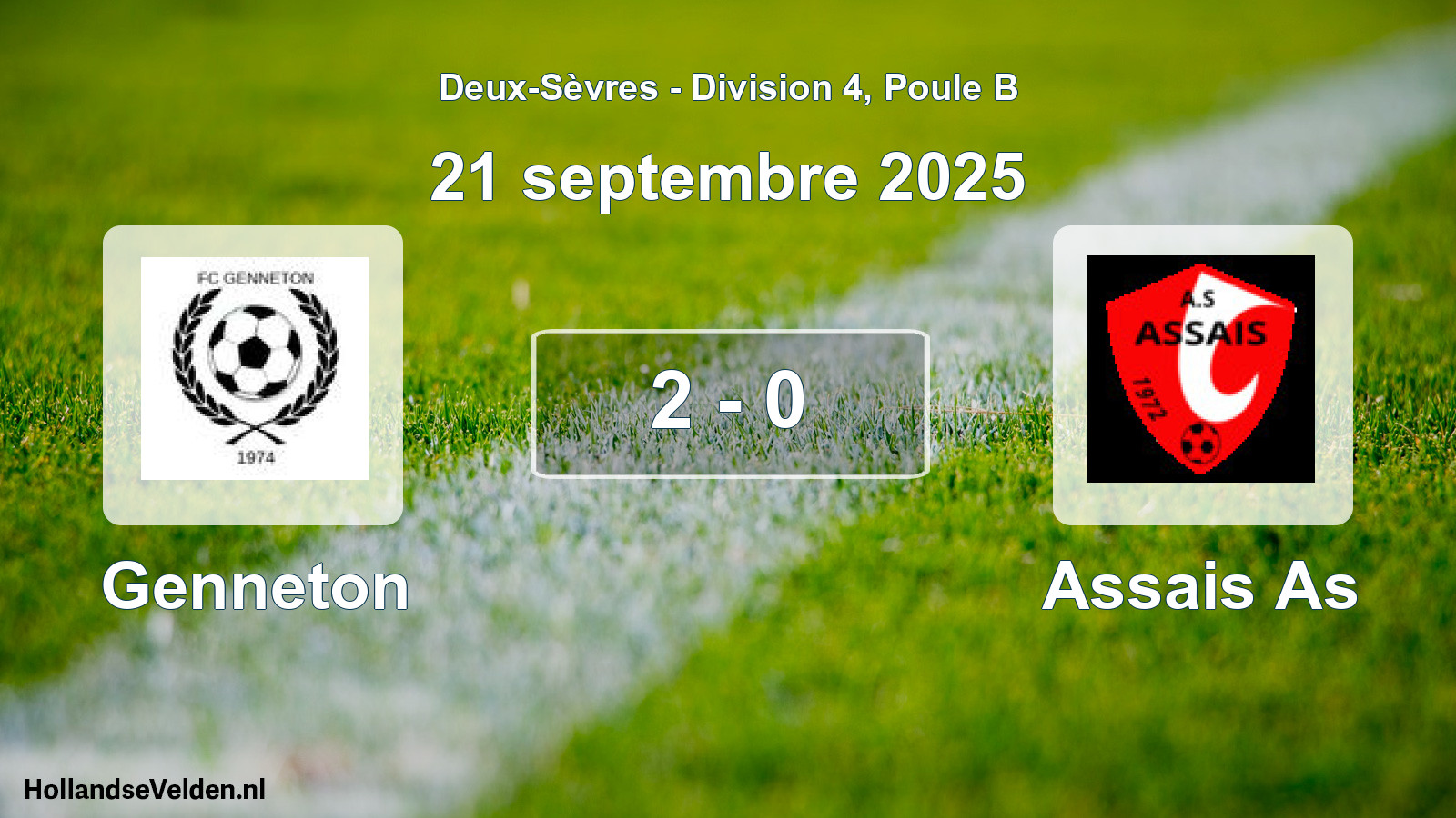 Gespeelde wedstrijd: Genneton - Assais As 2 - 0 (21 septembre 2025)