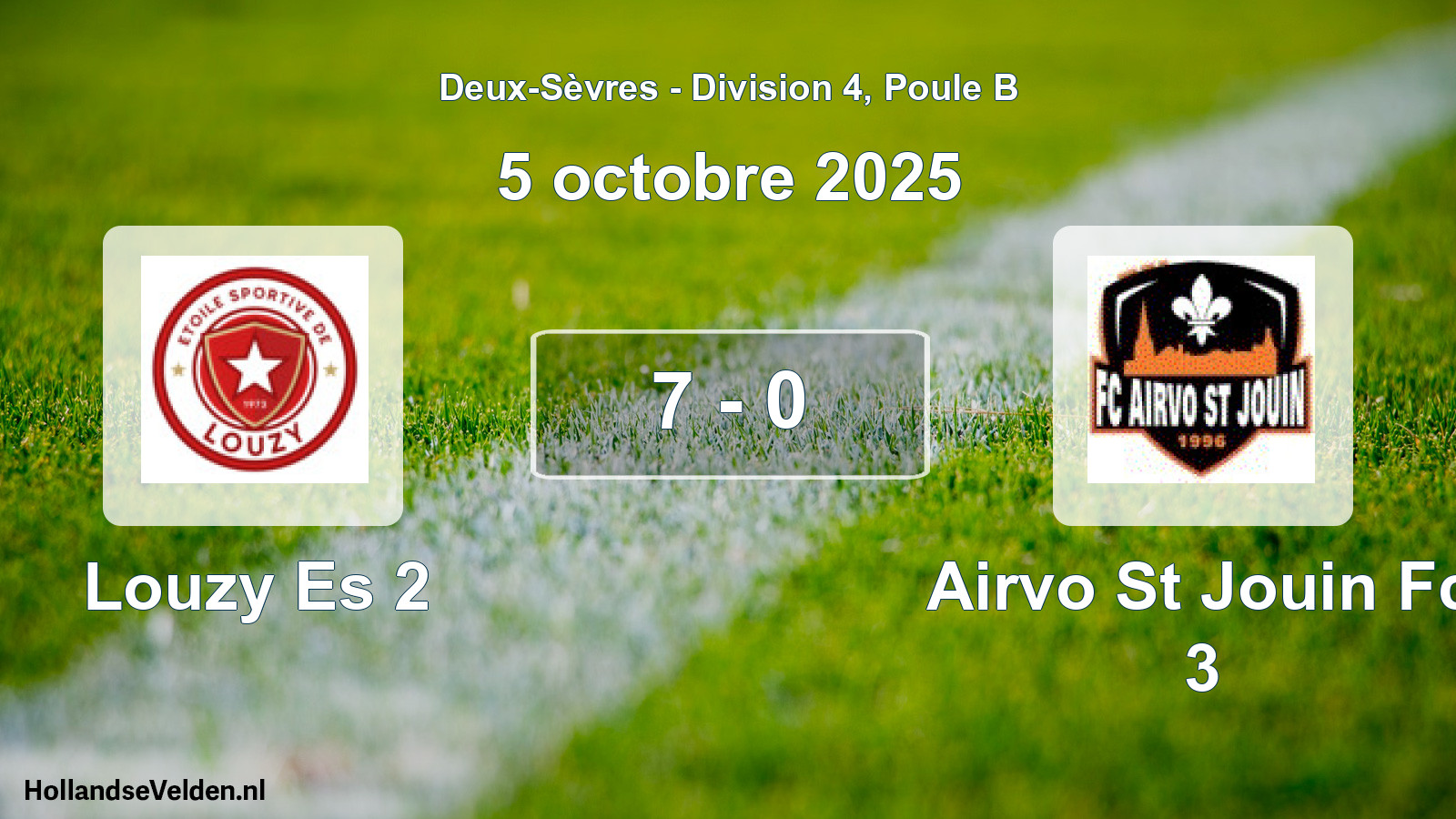 Gespeelde wedstrijd: Louzy Es 2 - Airvo St Jouin Fc 3 7 - 0 (5 octobre 2025)