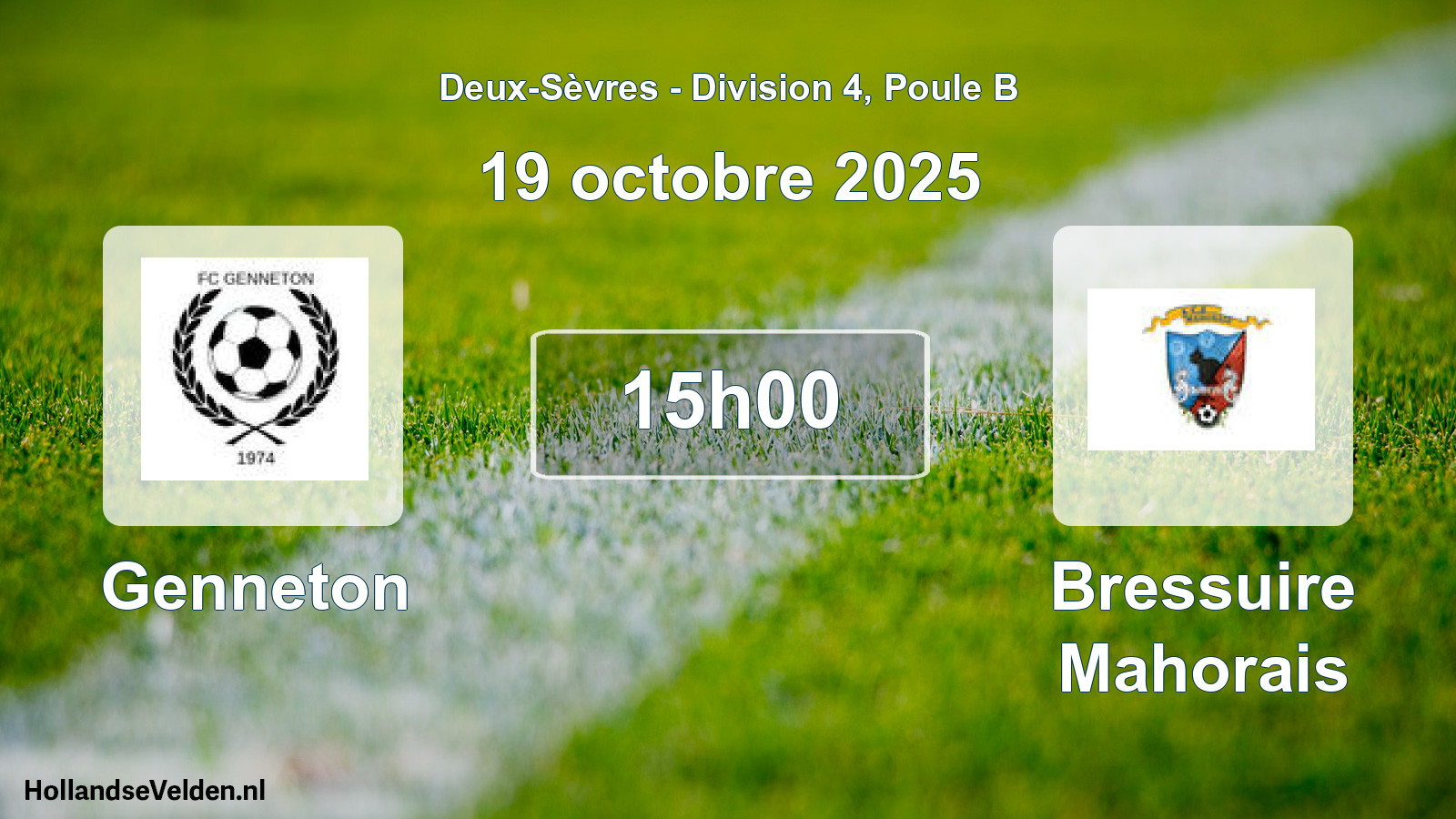 Geplande wedstrijd: Genneton - Bressuire Mahorais (19 octobre 2025)