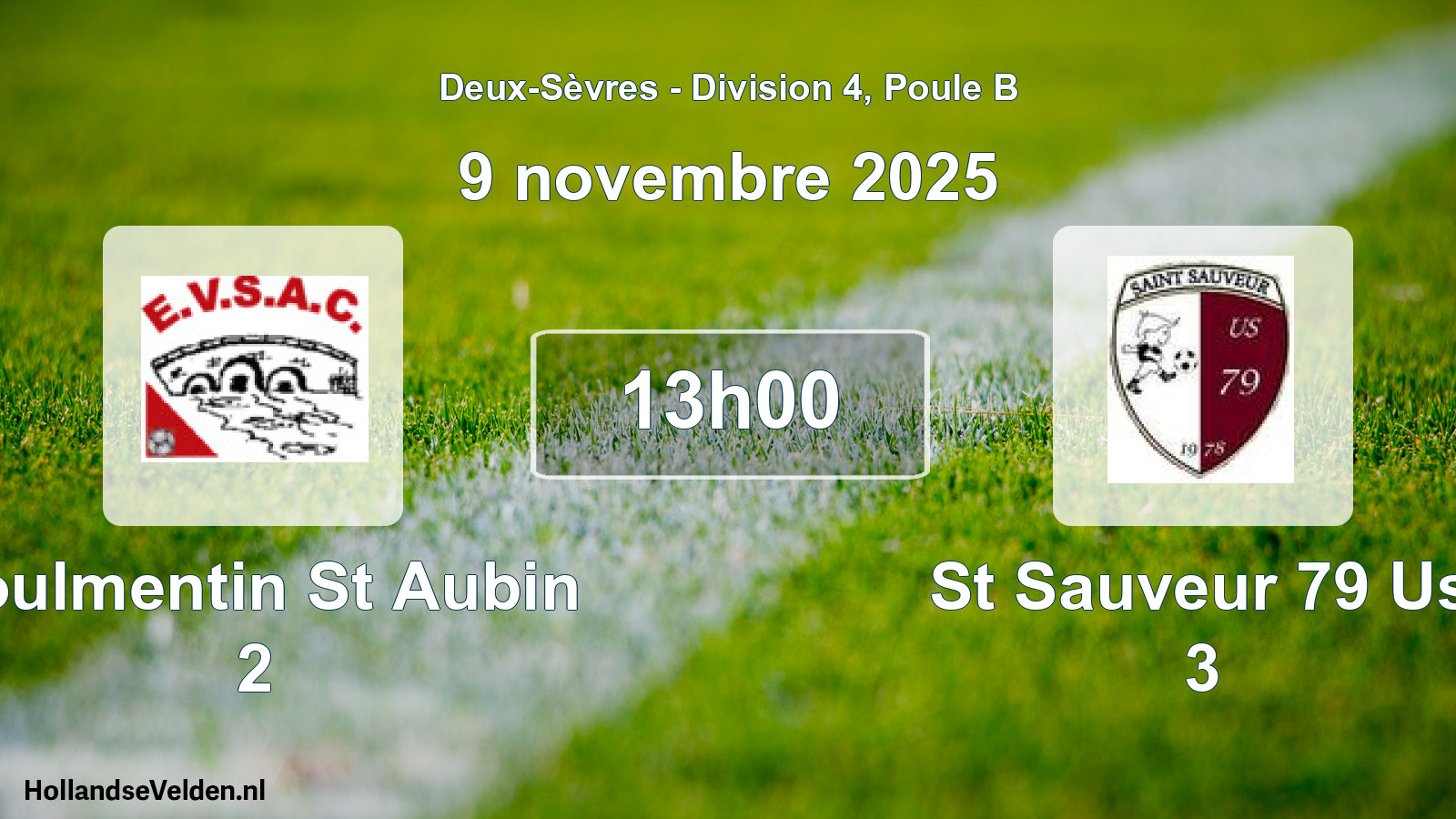 Geplande wedstrijd: Voulmentin St Aubin 2 - St Sauveur 79 Us 3 (9 novembre 2025)