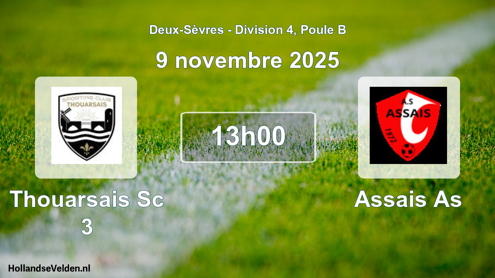 Geplande wedstrijd: Thouarsais Sc 3 - Assais As (9 novembre 2025)