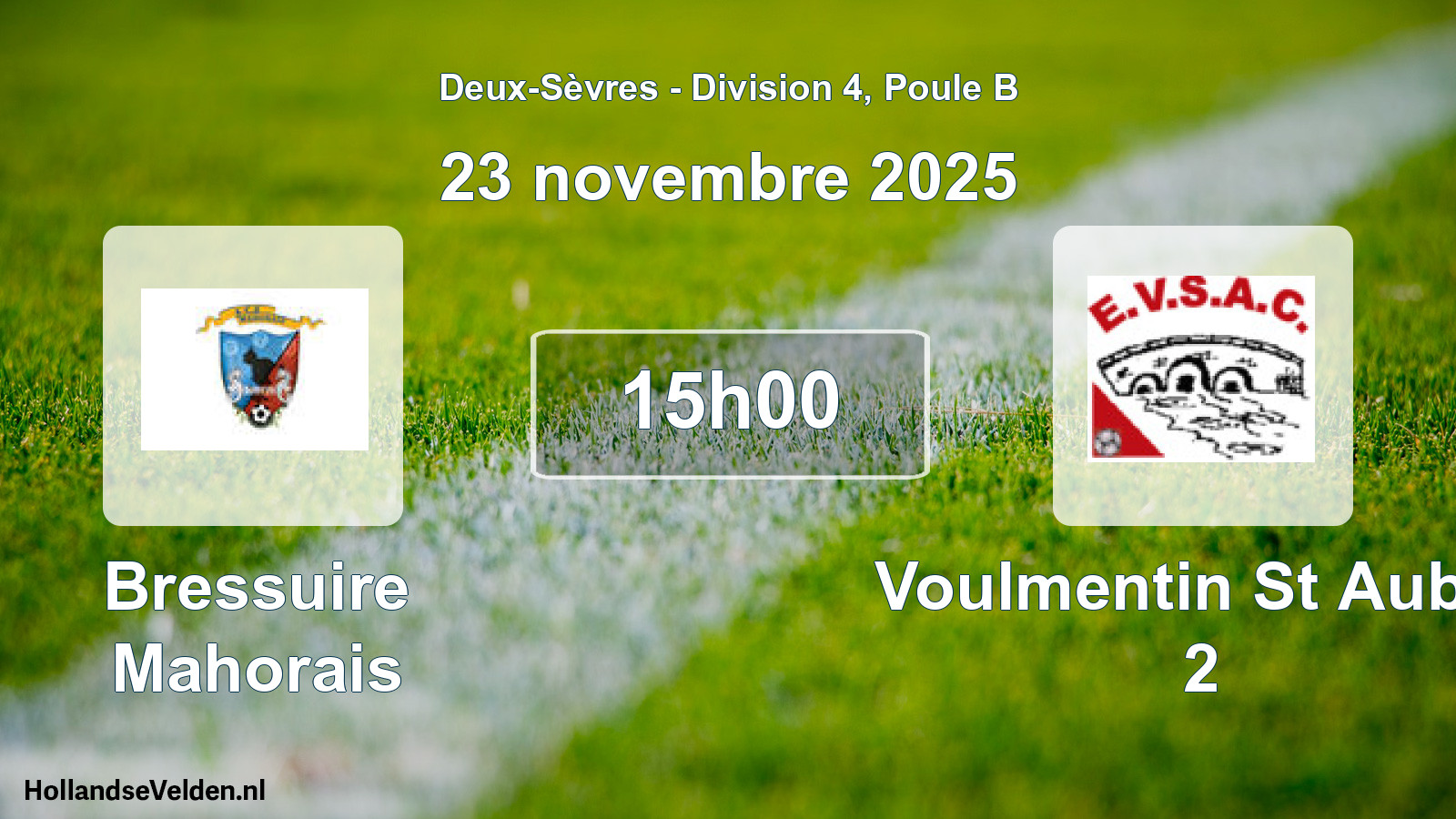 Geplande wedstrijd: Bressuire Mahorais - Voulmentin St Aubin 2 (23 novembre 2025)
