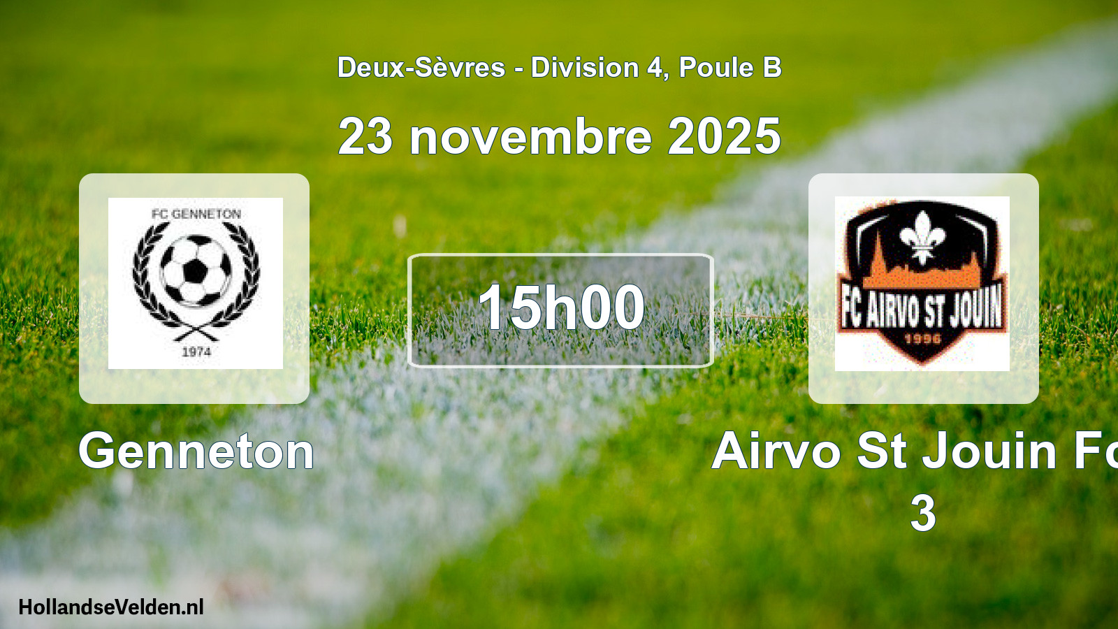 Geplande wedstrijd: Genneton - Airvo St Jouin Fc 3 (23 novembre 2025)