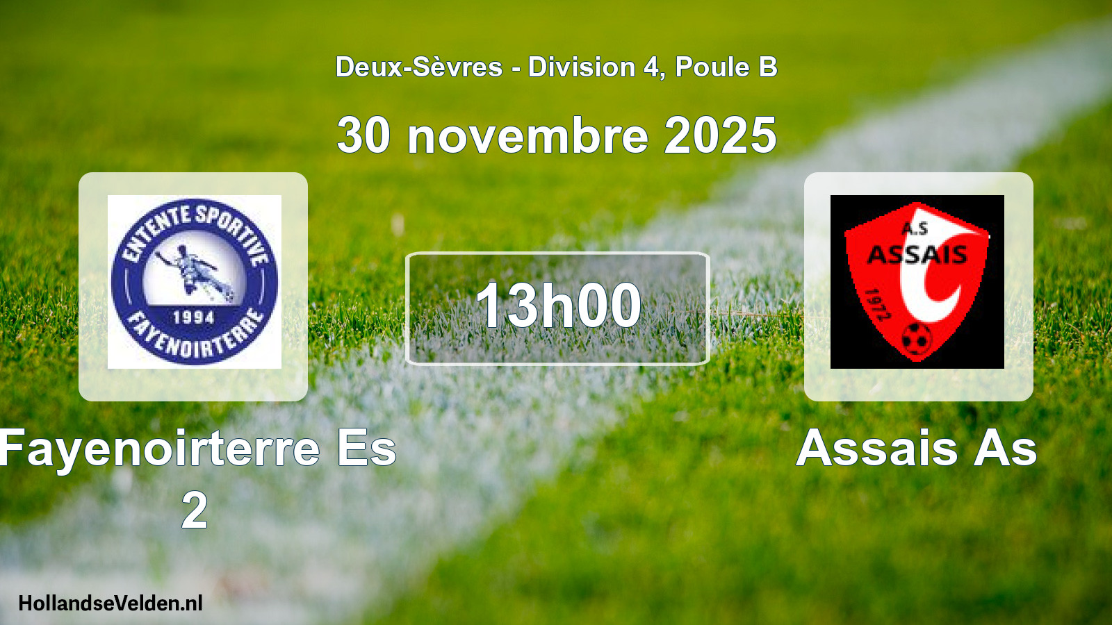 Geplande wedstrijd: Fayenoirterre Es 2 - Assais As (30 novembre 2025)