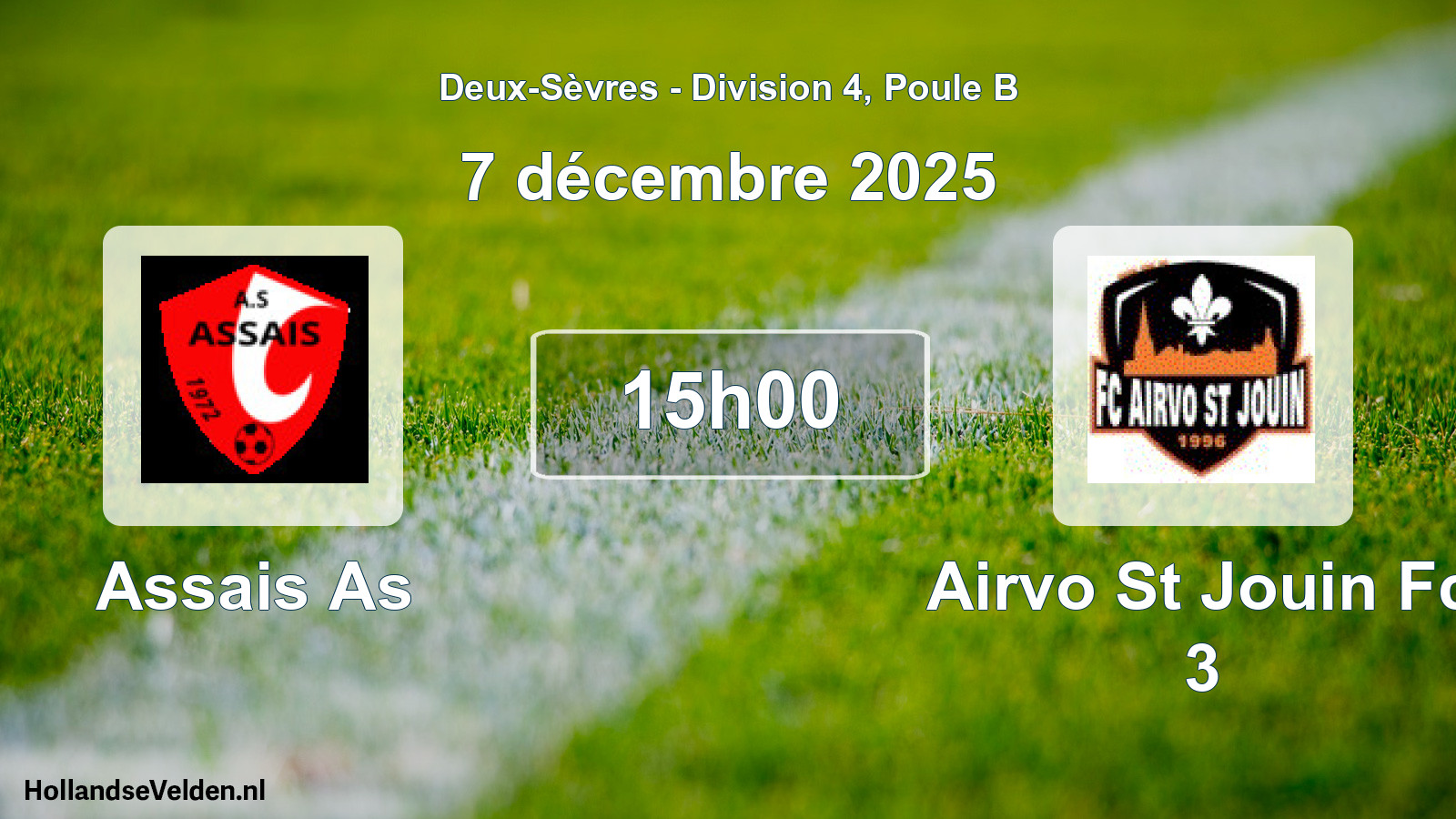 Geplande wedstrijd: Assais As - Airvo St Jouin Fc 3 (7 décembre 2025)