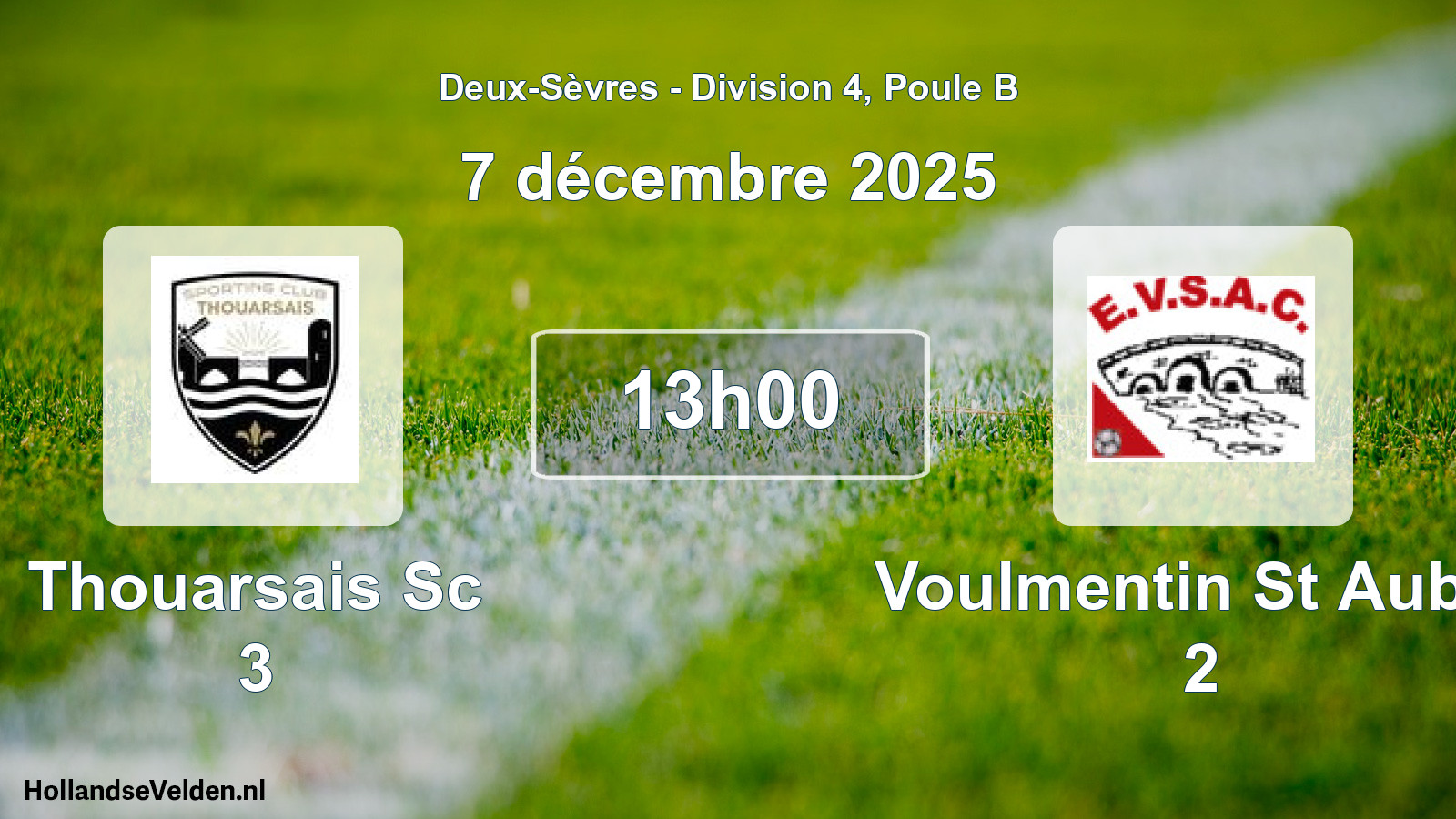 Geplande wedstrijd: Thouarsais Sc 3 - Voulmentin St Aubin 2 (7 décembre 2025)