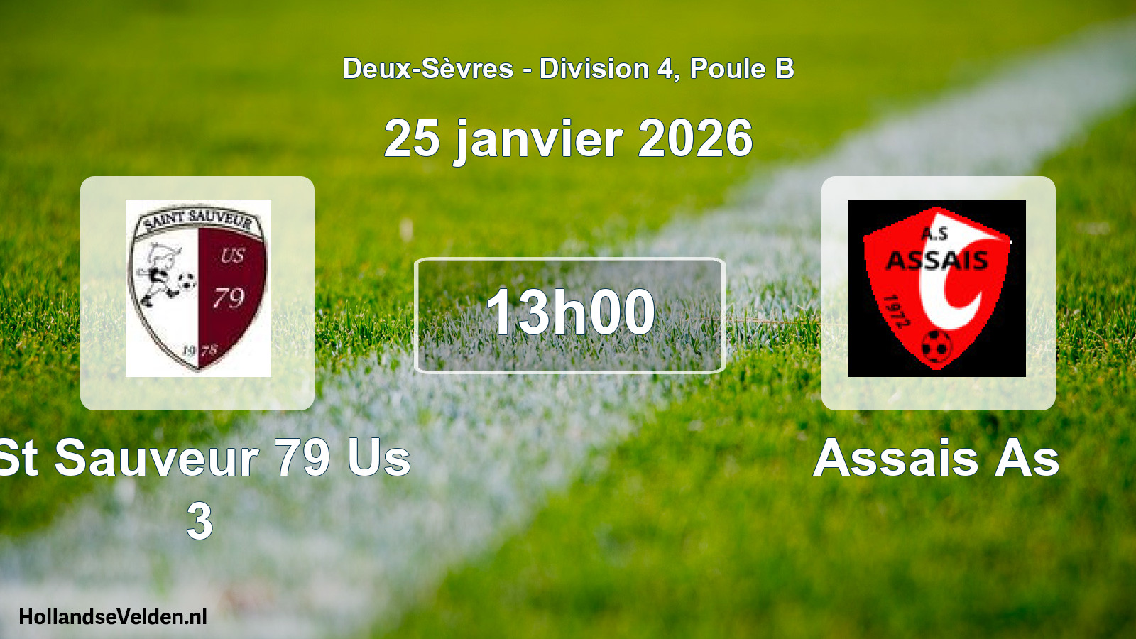 Geplande wedstrijd: St Sauveur 79 Us 3 - Assais As (25 janvier 2026)