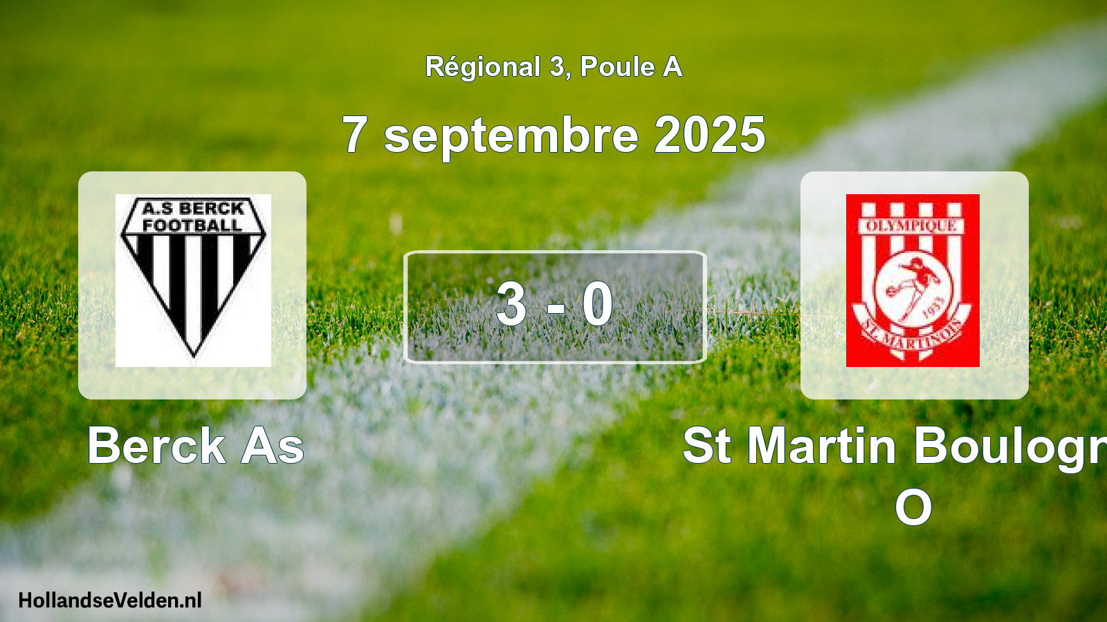 Total number of matches played: Berck As - St Martin Boulogne O 3 - 0 (7 September 2025)