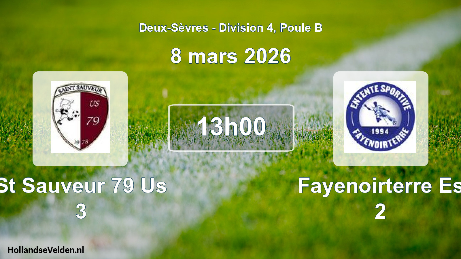 Geplande wedstrijd: St Sauveur 79 Us 3 - Fayenoirterre Es 2 (8 mars 2026)