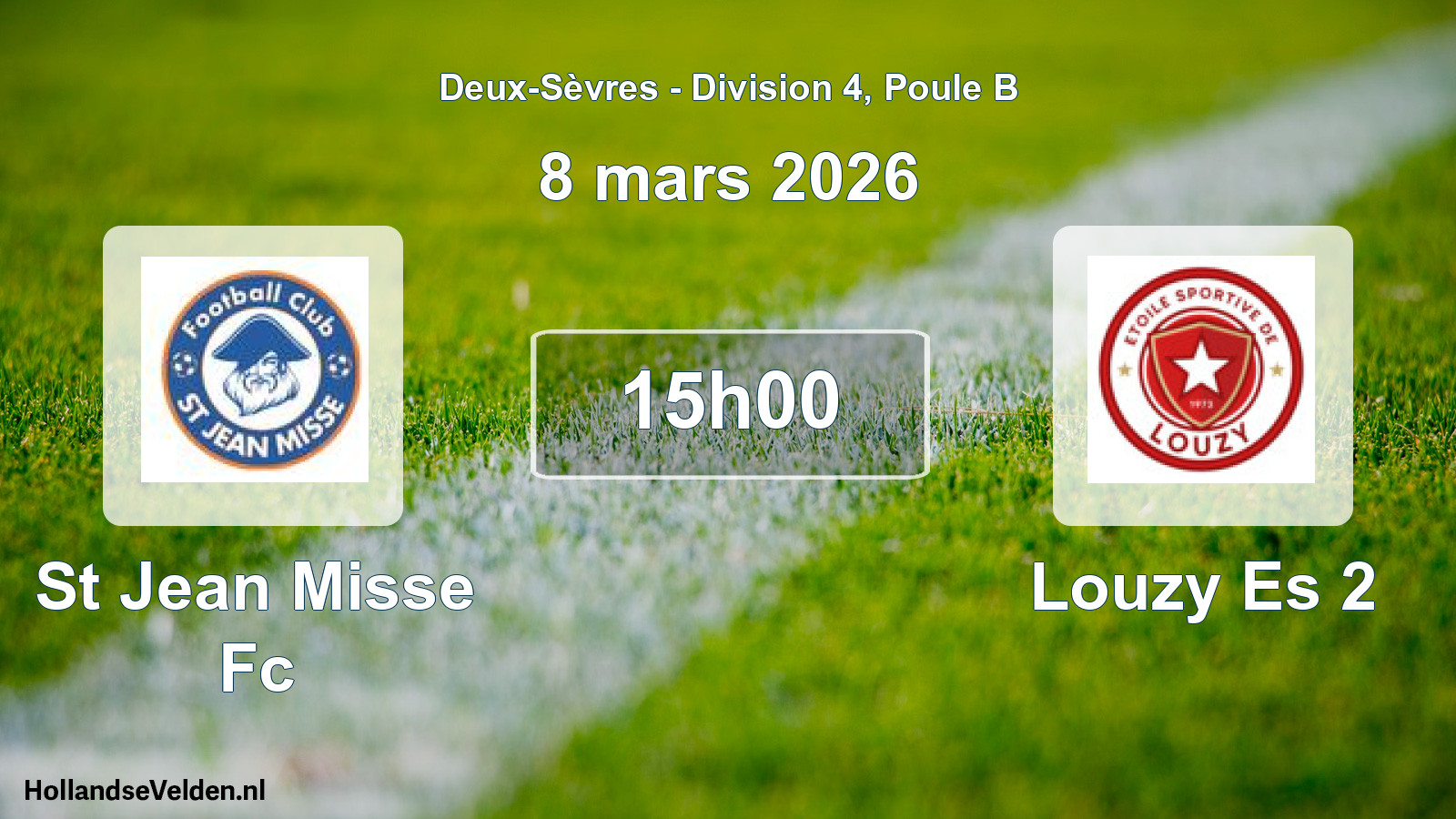 Geplande wedstrijd: St Jean Misse Fc - Louzy Es 2 (8 mars 2026)