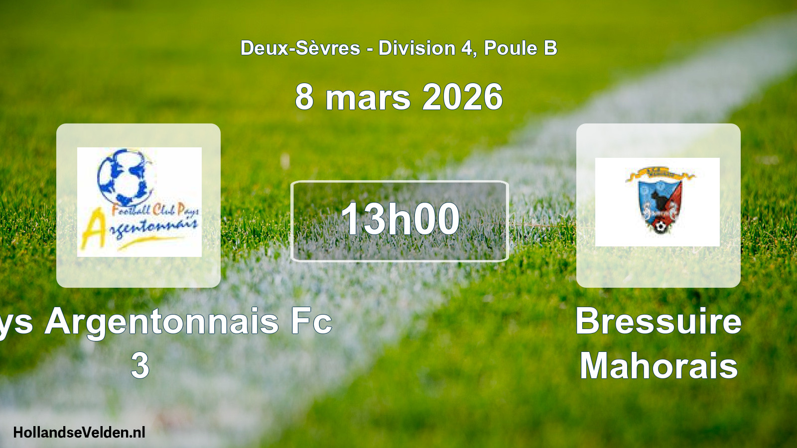 Scheduled Match: Pays Argentonnais Fc 3 - Bressuire Mahorais (8 March 2026)