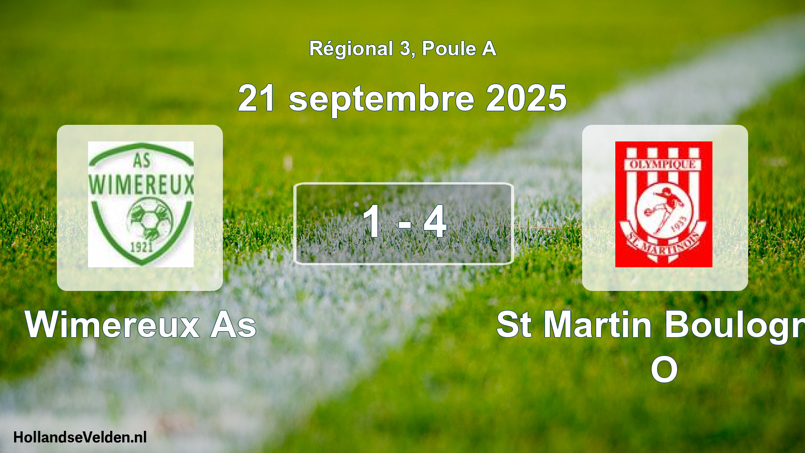 Total number of matches played: Wimereux As - St Martin Boulogne O 1 - 4 (21 September 2025)