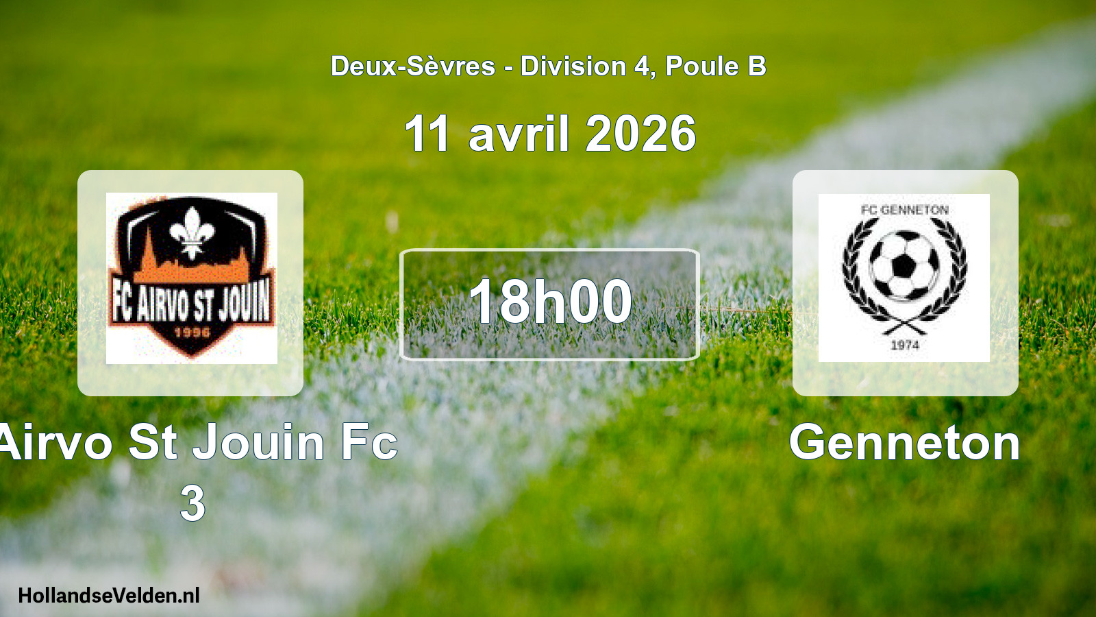 Geplande wedstrijd: Airvo St Jouin Fc 3 - Genneton (11 april 2026)