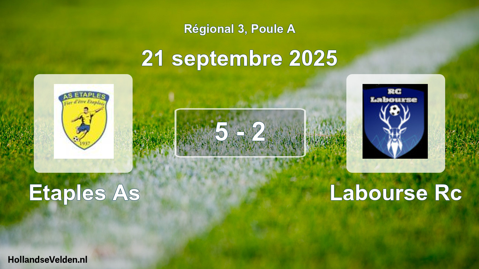 Gespeelde wedstrijd: Etaples As - Labourse Rc 5 - 2 (21 septembre 2025)