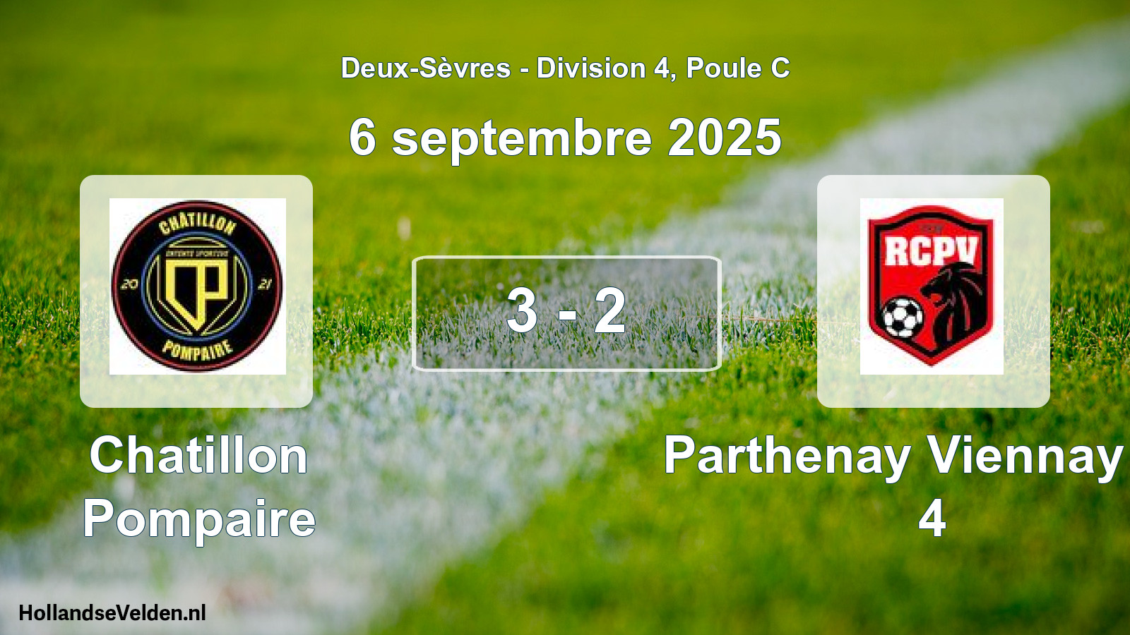 Gespeelde wedstrijd: Chatillon Pompaire - Parthenay Viennay Rc 4 3 - 2 (6 september 2025)