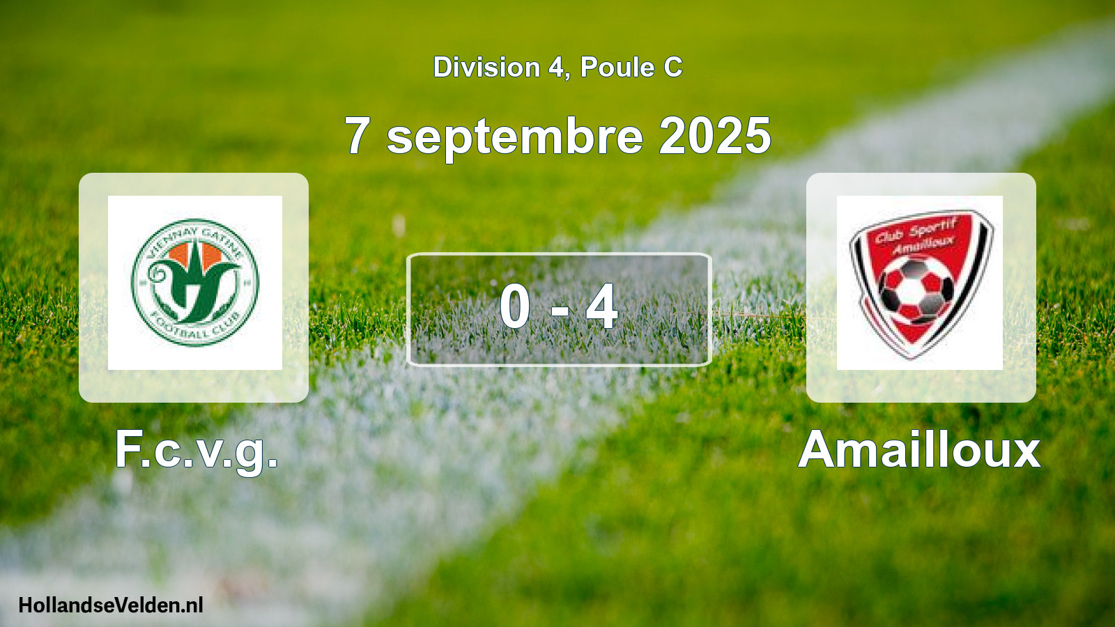 Gespeelde wedstrijd: F.c.v.g. - Amailloux 0 - 4 (7 september 2025)