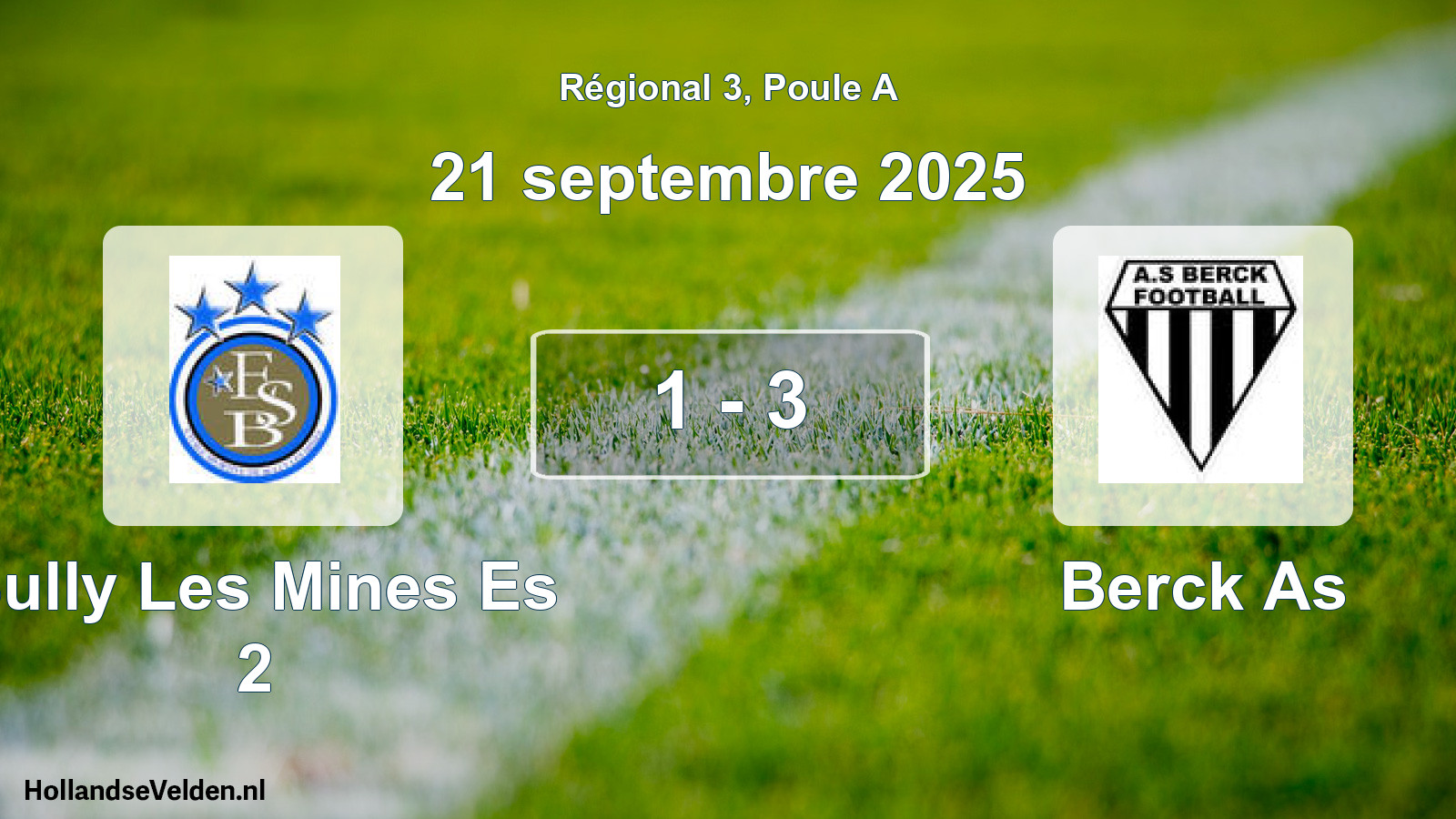 Gespeelde wedstrijd: Bully Les Mines Es 2 - Berck As 1 - 3 (21 septembre 2025)