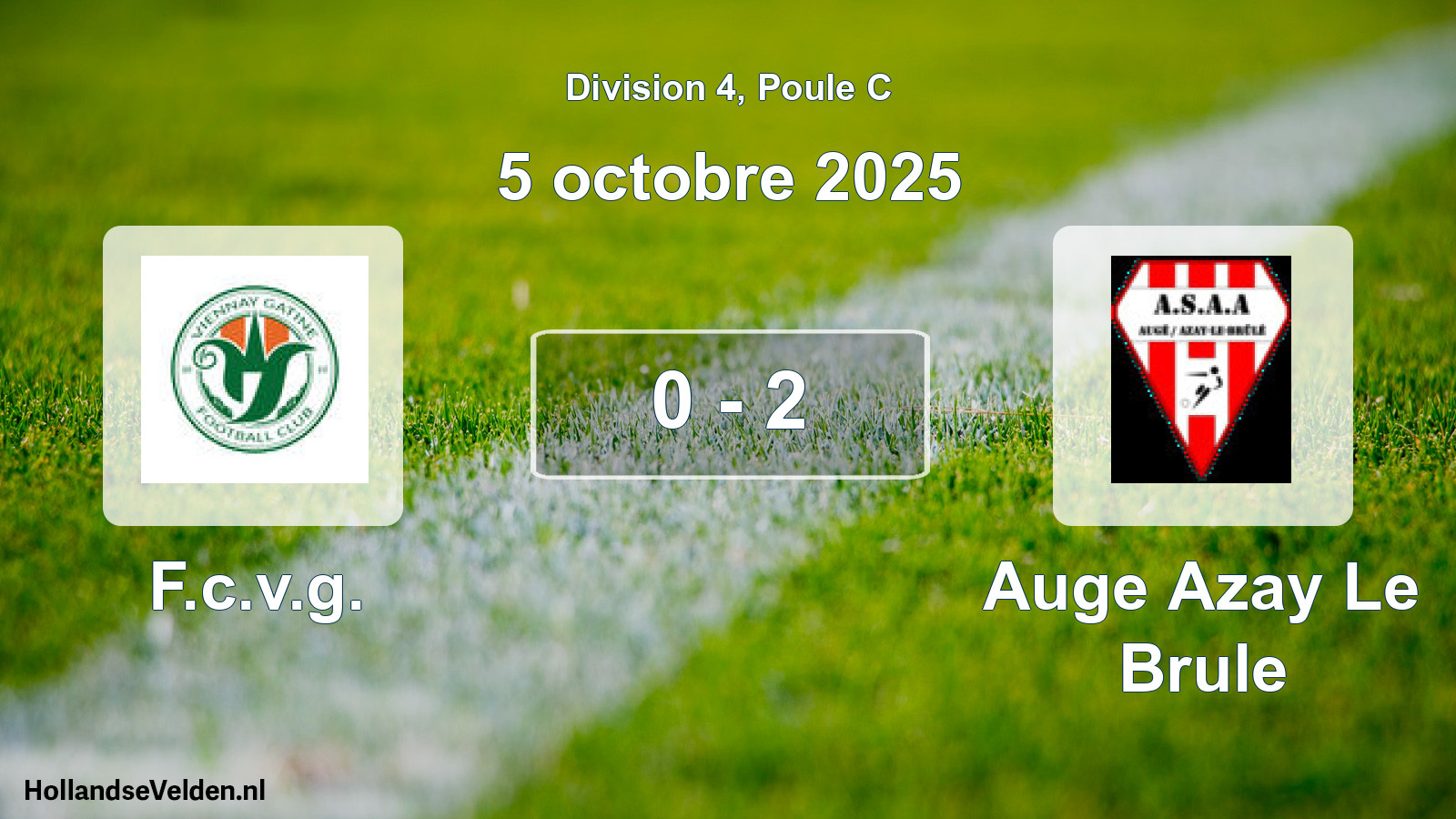 Gespeelde wedstrijd: F.c.v.g. - Auge Azay Le Brule 0 - 2 (5 oktober 2025)
