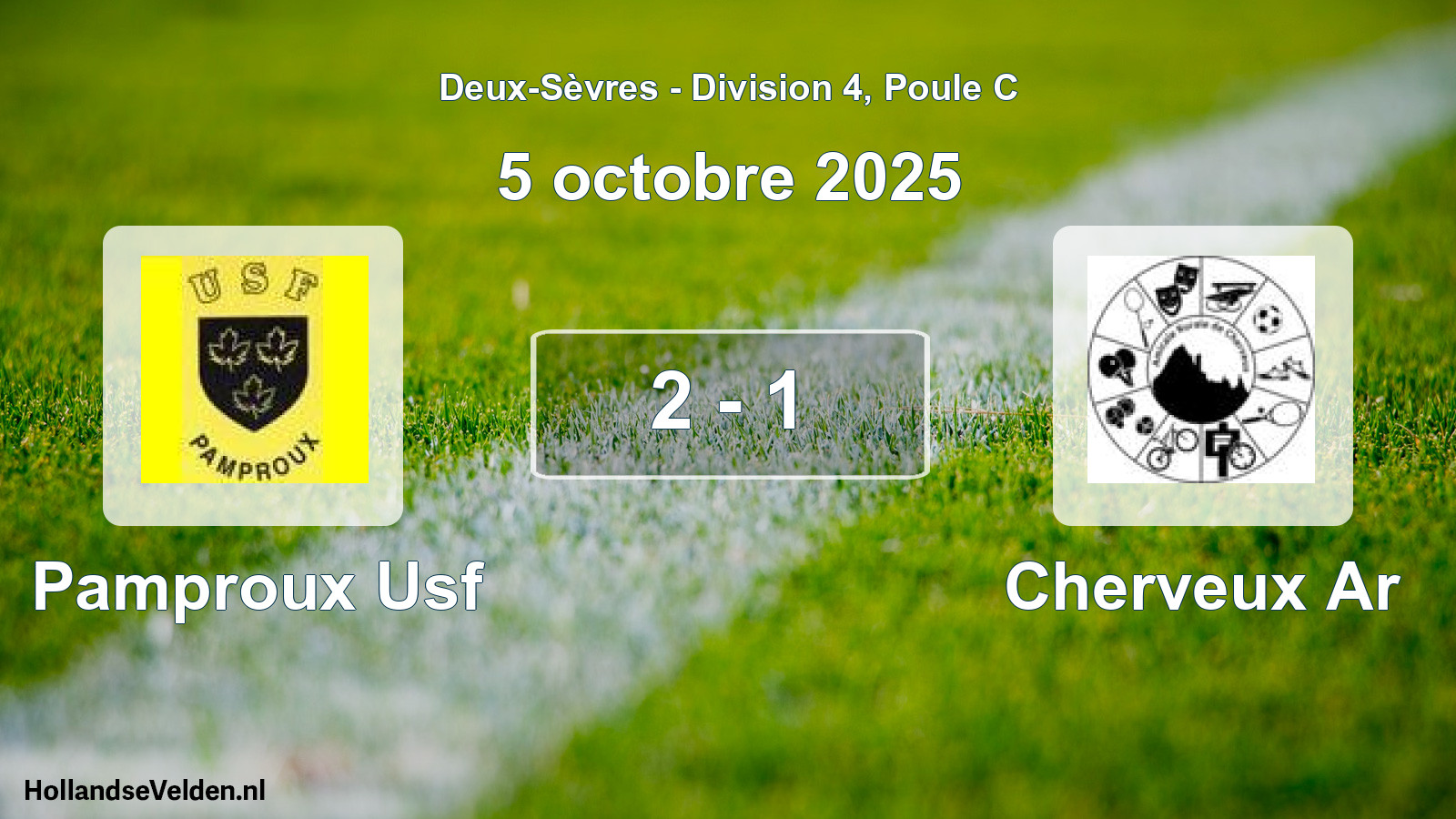 Gespeelde wedstrijd: Pamproux Usf - Cherveux Ar 2 - 1 (5 oktober 2025)