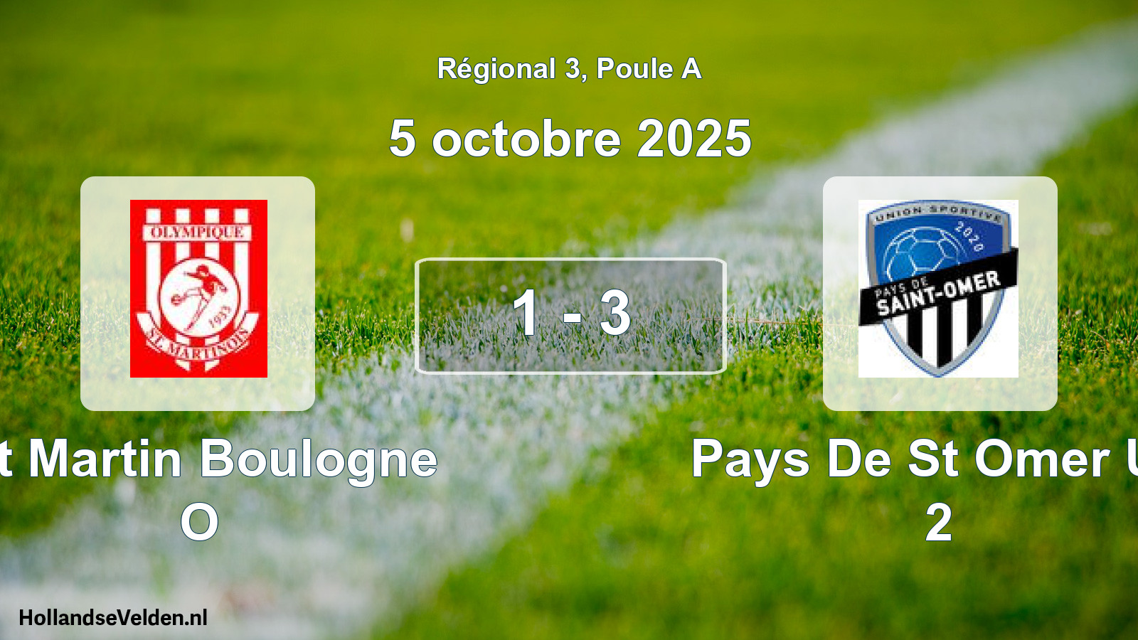 Gespeelde wedstrijd: St Martin Boulogne O - Pays De St Omer Us 2 1 - 3 (5 octobre 2025)