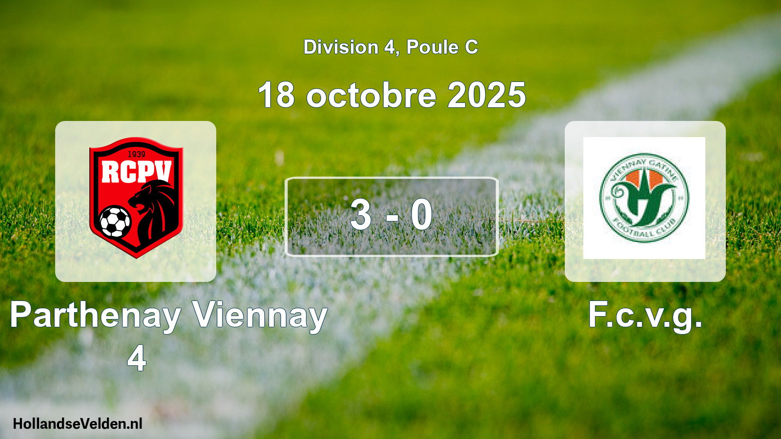 Total number of matches played: RC Parthenay Viennay 4 - F.c.v.g. 3 - 0 (18 October 2025)