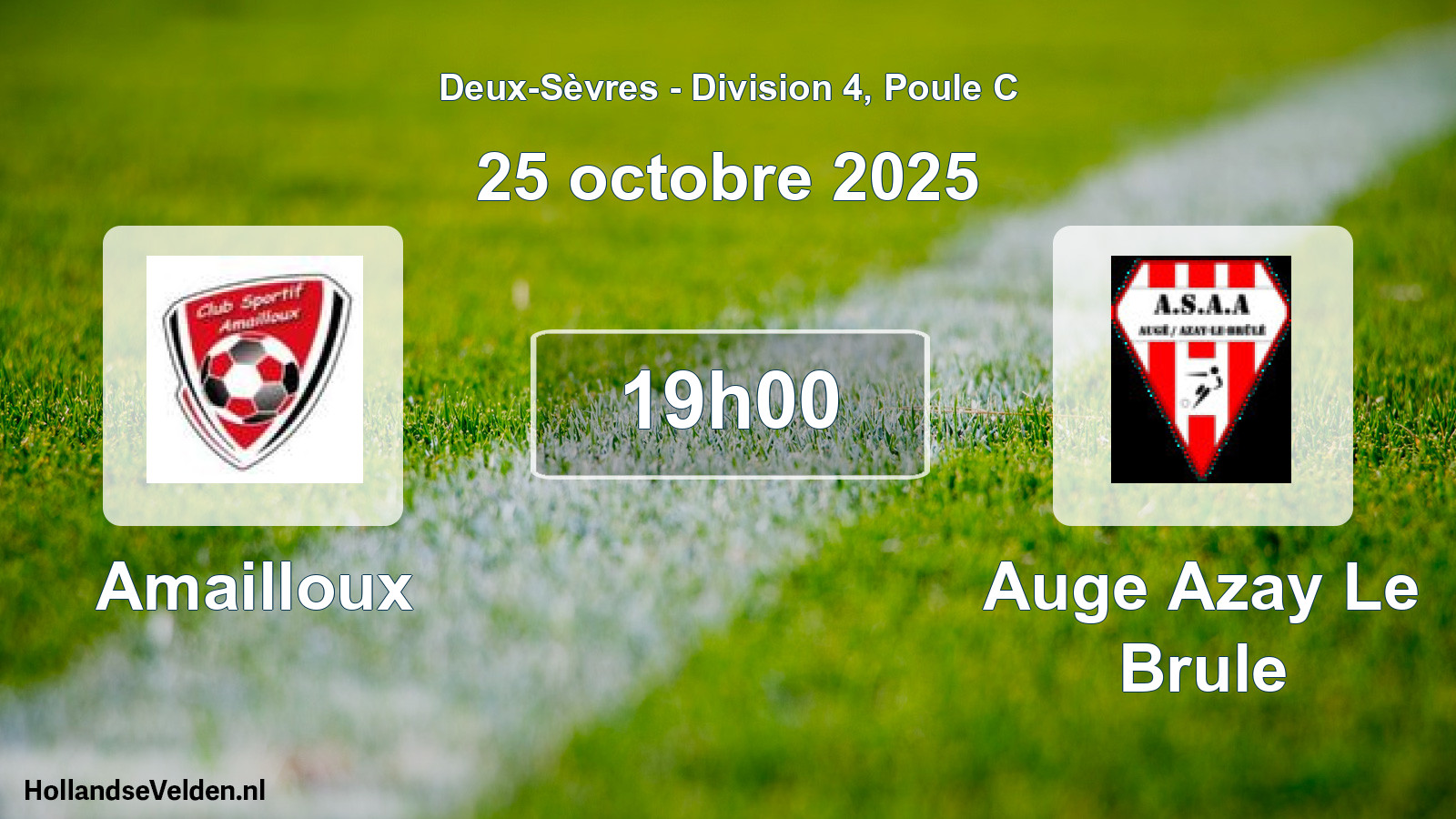 Geplande wedstrijd: Amailloux - Auge Azay Le Brule (25 octobre 2025)
