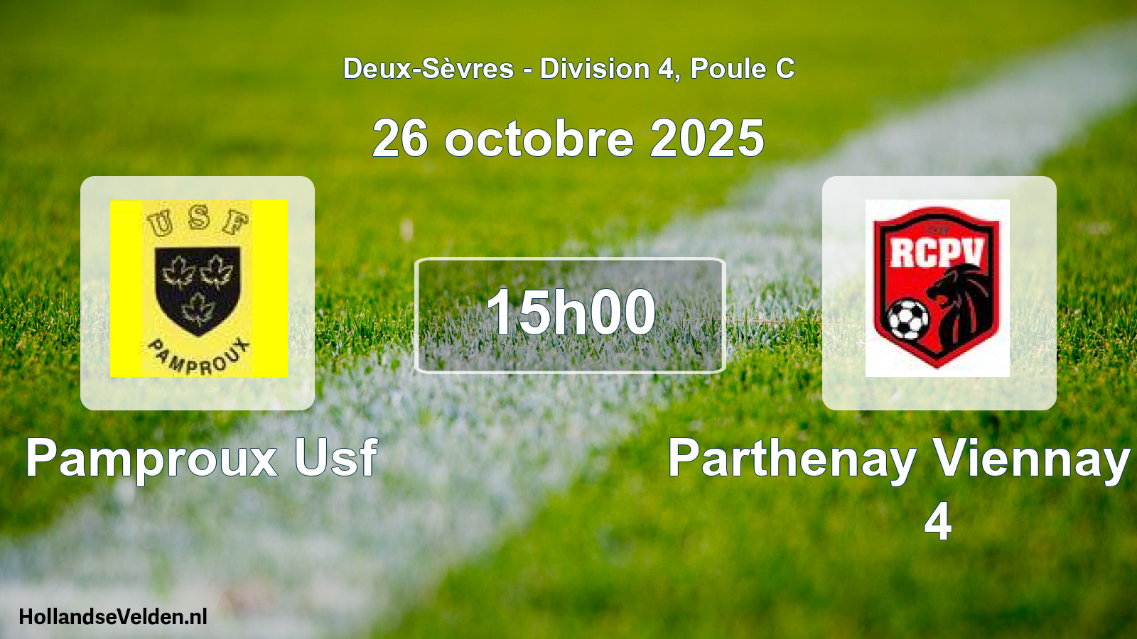 Geplande wedstrijd: Pamproux Usf - Parthenay Viennay Rc 4 (26 oktober 2025)