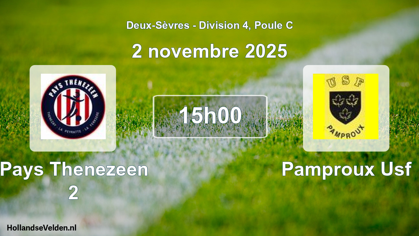 Geplande wedstrijd: Pays Thenezeen 2 - Pamproux Usf (2 november 2025)