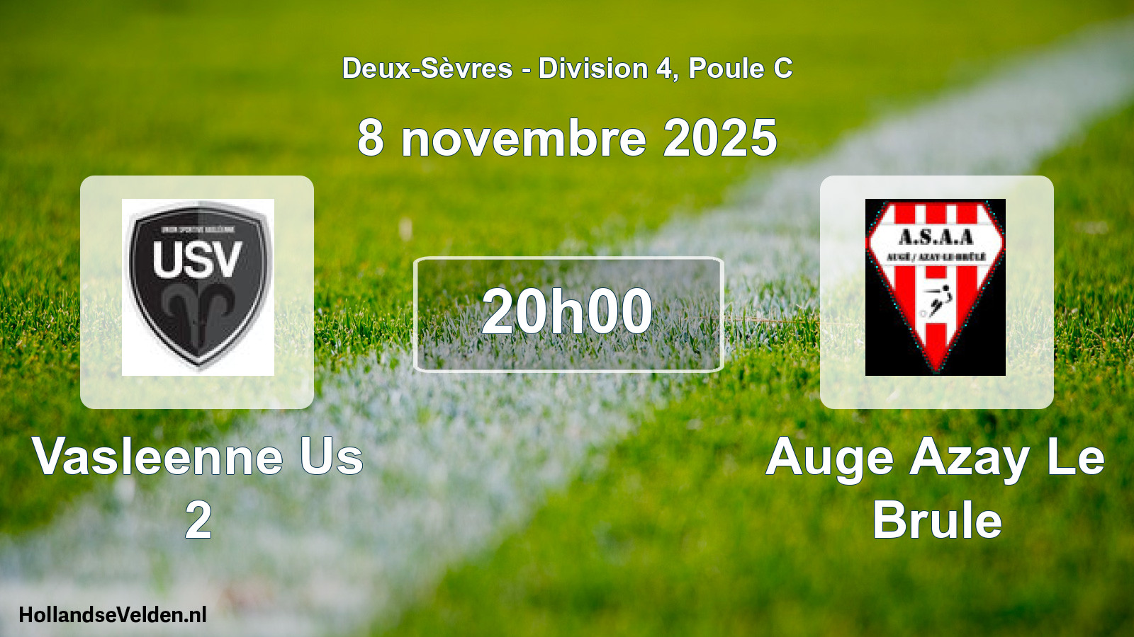 Geplande wedstrijd: Vasleenne Us 2 - Auge Azay Le Brule (8 novembre 2025)