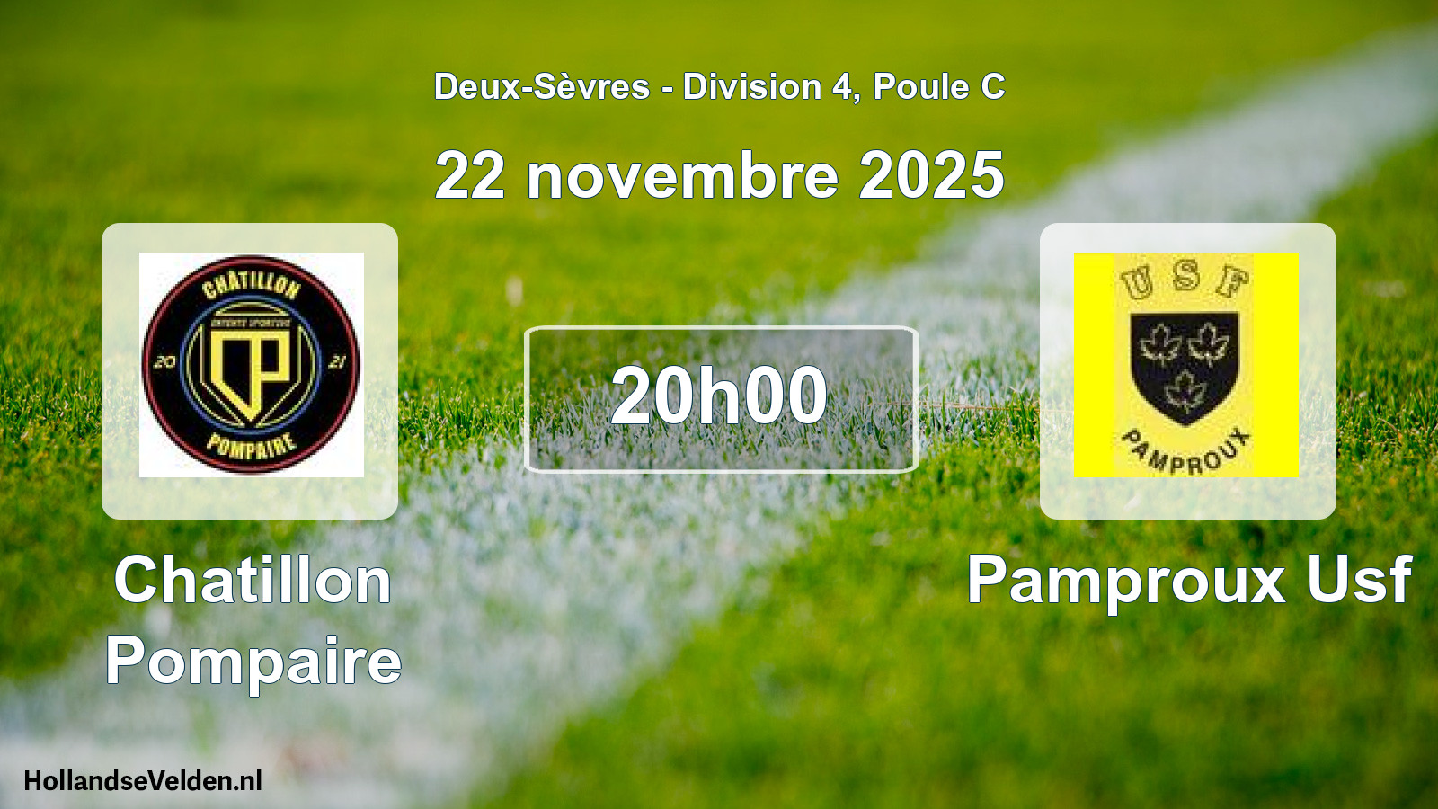 Geplande wedstrijd: Chatillon Pompaire - Pamproux Usf (22 november 2025)