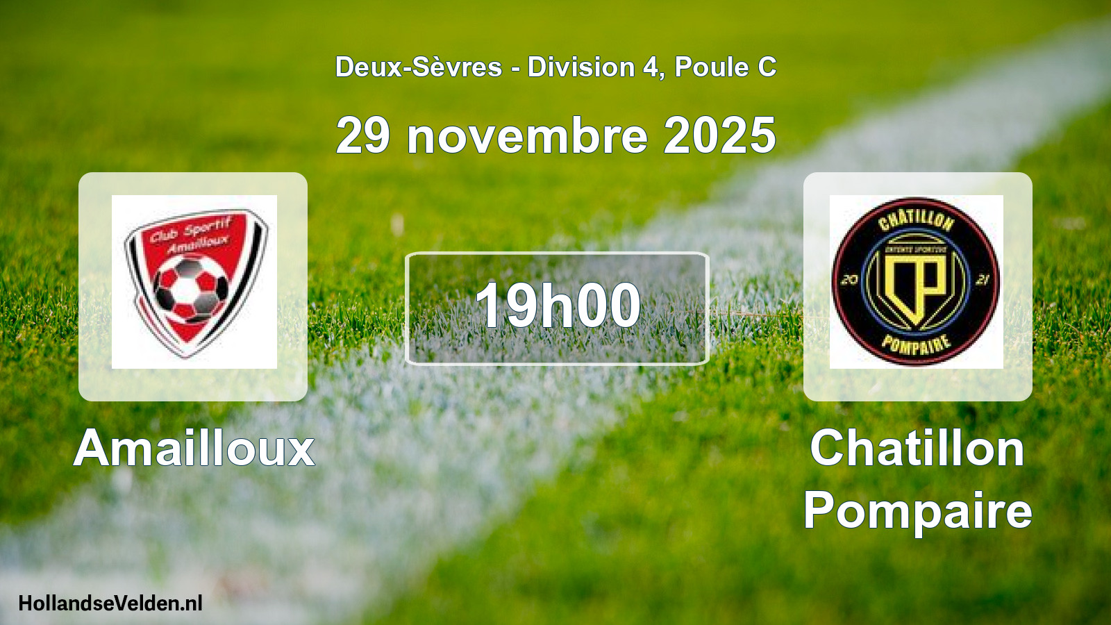 Geplande wedstrijd: Amailloux - Chatillon Pompaire (29 november 2025)