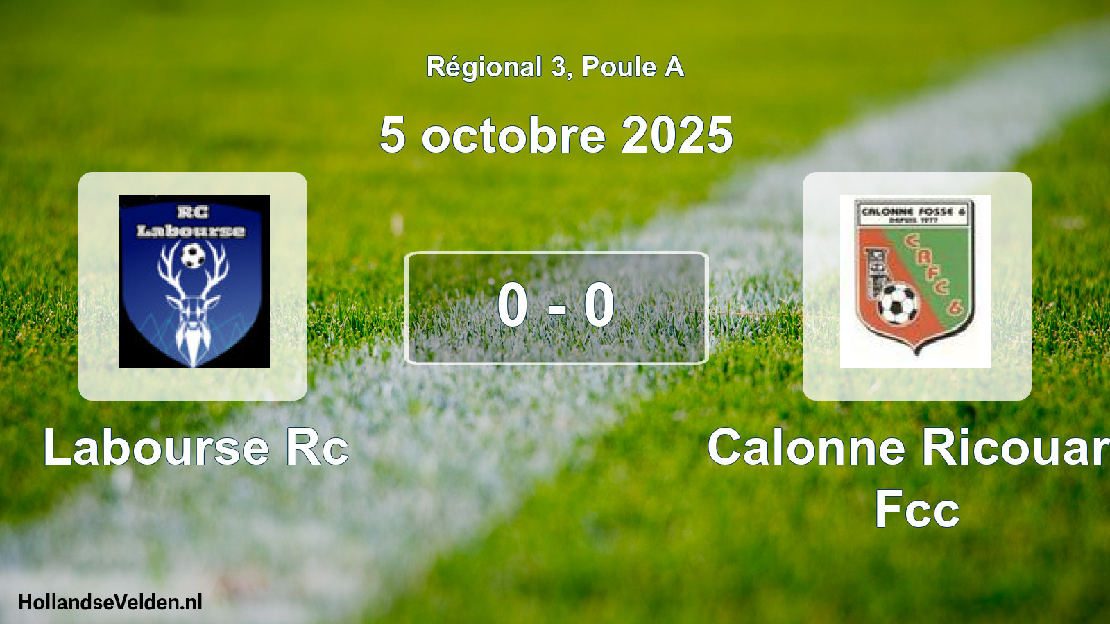 Gespeelde wedstrijd: Labourse Rc - Calonne Ricouart Fcc 0 - 0 (5 octobre 2025)