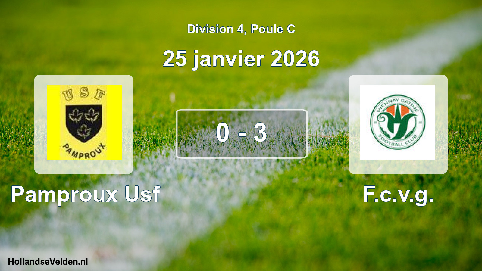 Match joué: Pamproux Usf - F.c.v.g. 0 - 3 (25 janvier 2026)